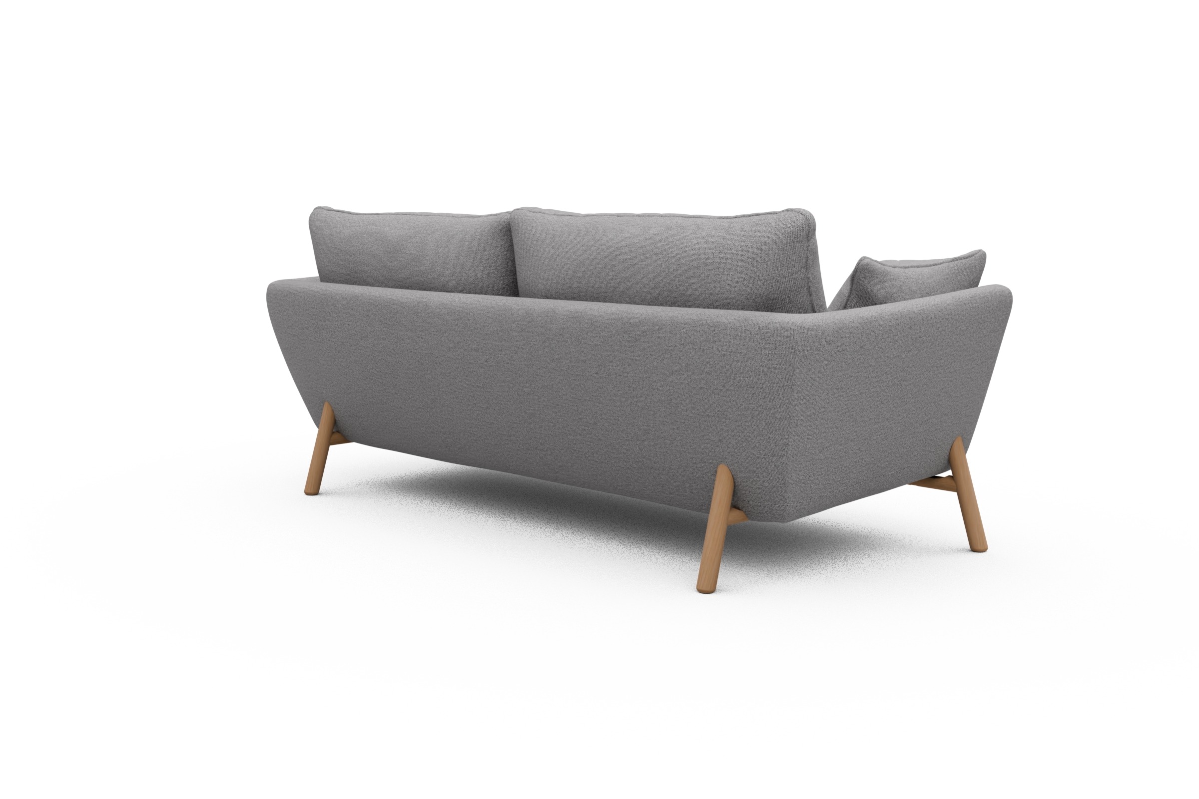 Sofa Emil 3-Sitzer Beinfarbe Eiche Natur Sama-Grey