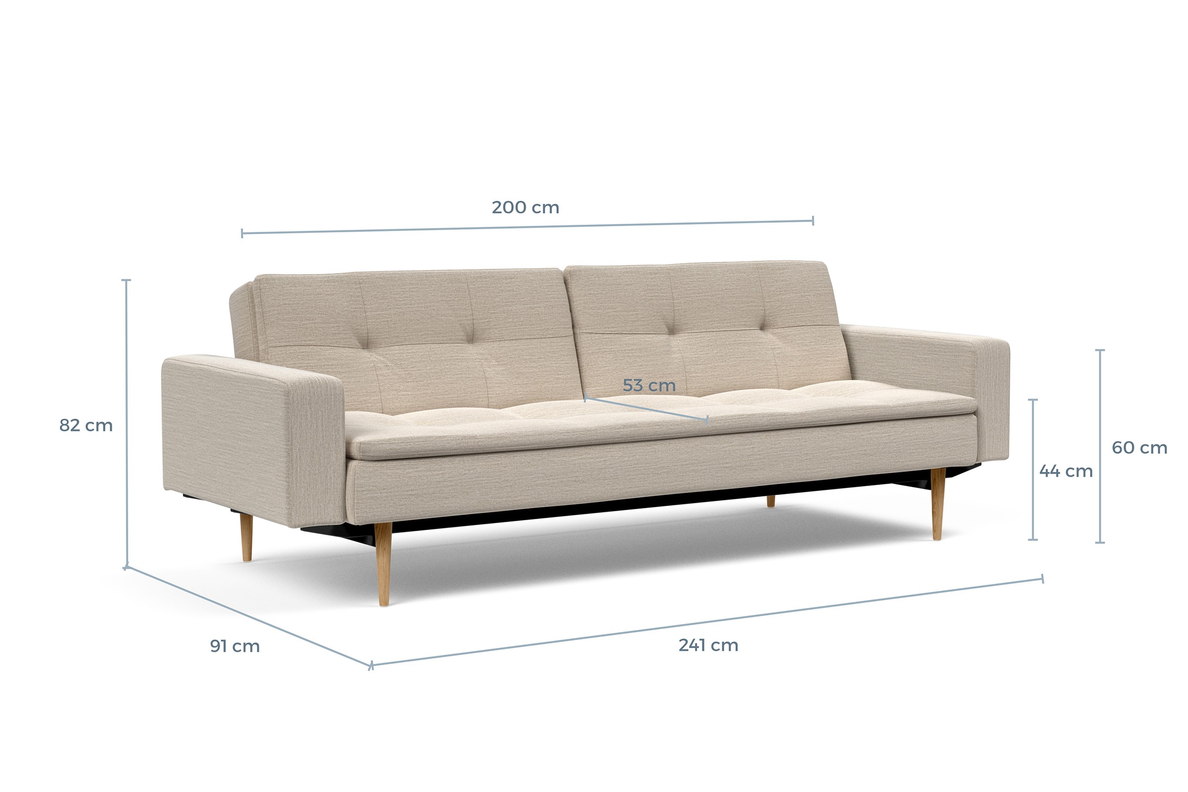 Schlafsofa Dublexo mit Armlehnen