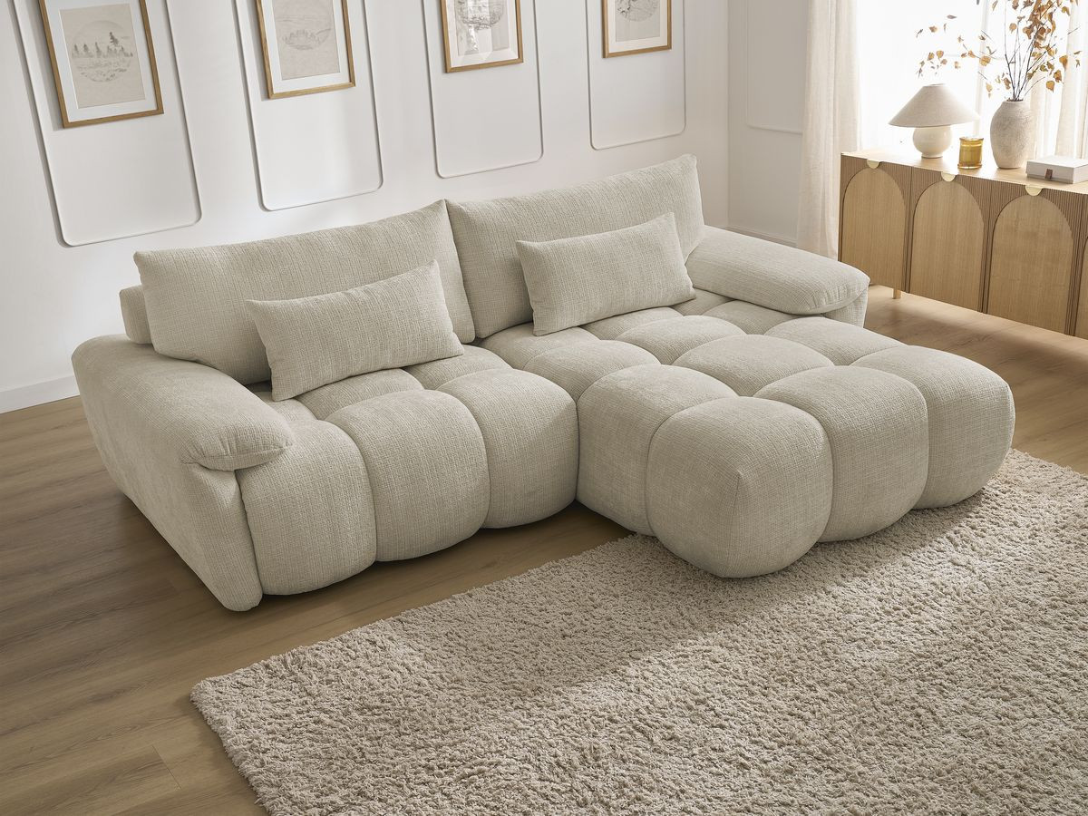 Bobochic Ivane Ecksofa Strukturstoff Beige Ecke rechts