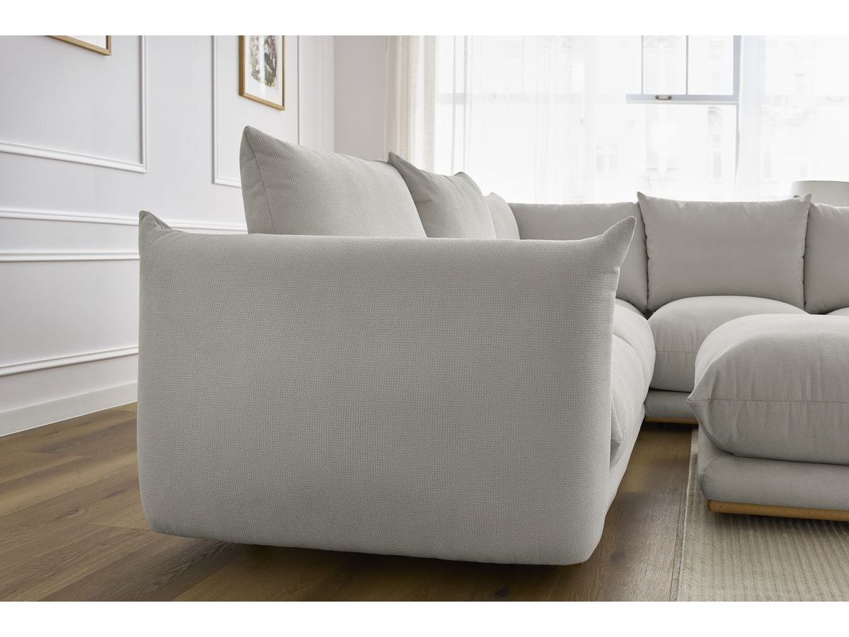 Bobochic Ernest Ecksofa mit Pouf Stoff Hellgrau