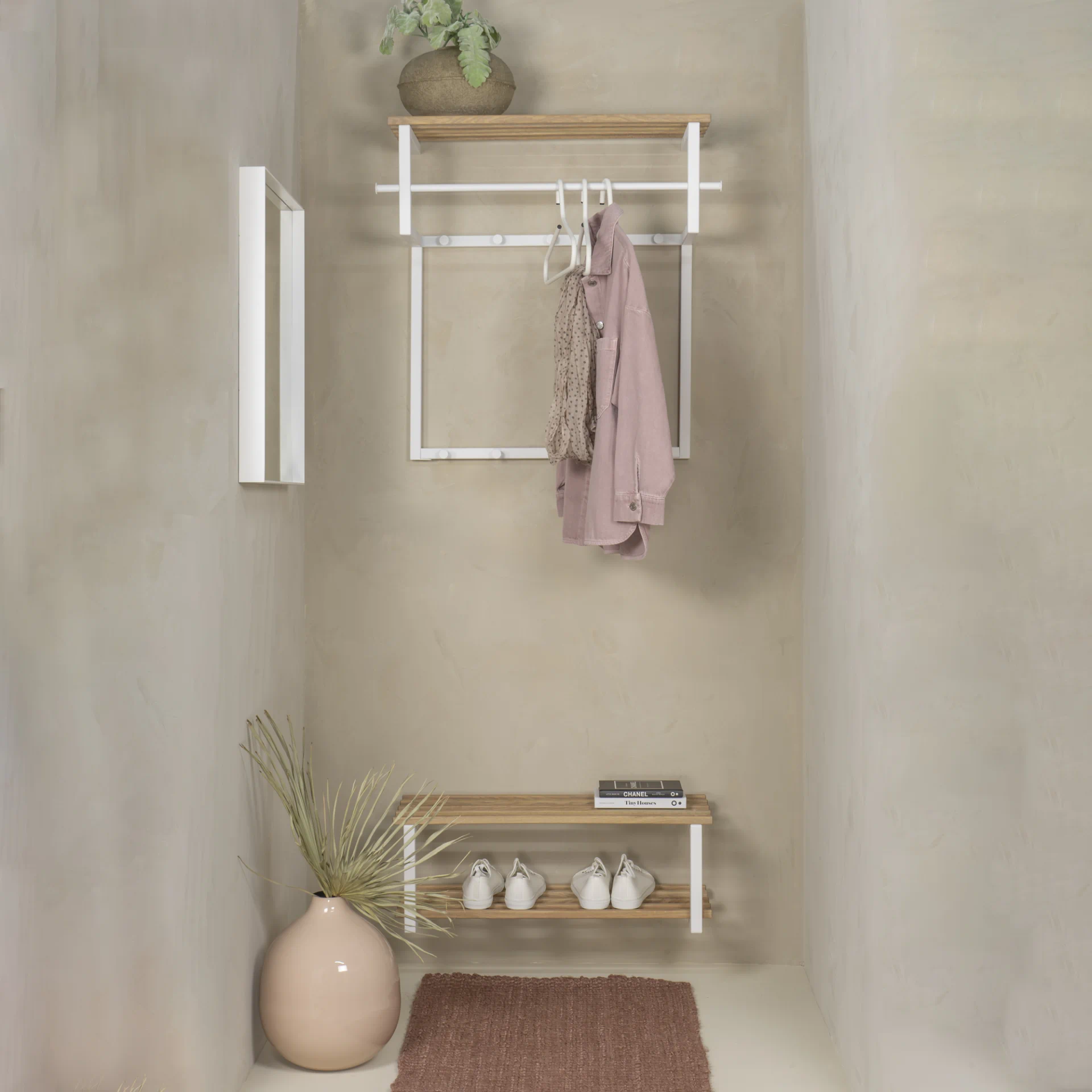 Spinder Design Rizzoli Wandgarderobe Weiß / Eiche