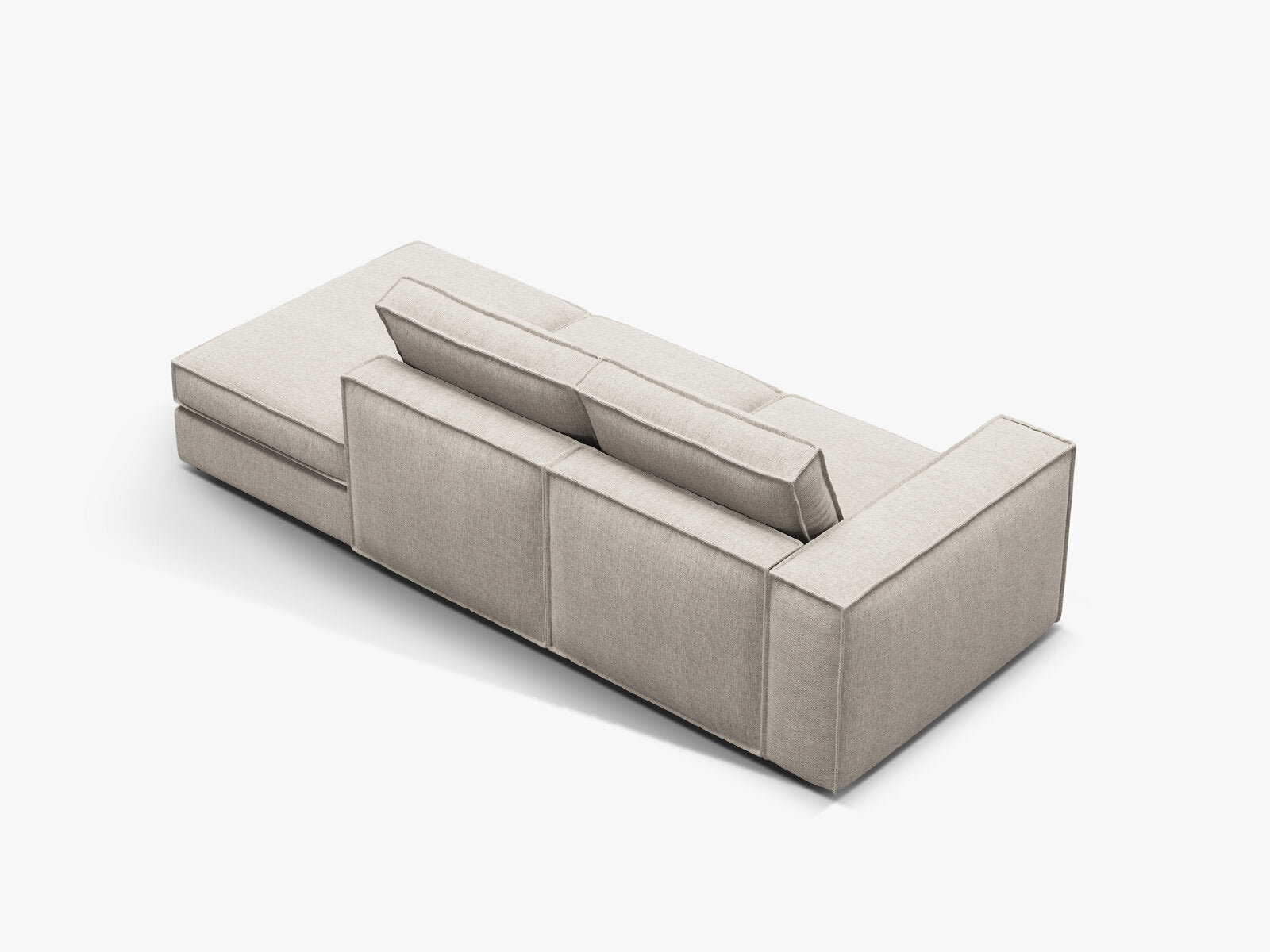Micadoni modulares offenes Sofa Pola 3-Sitzer Rechts Strukturierter Stoff Babel Sand