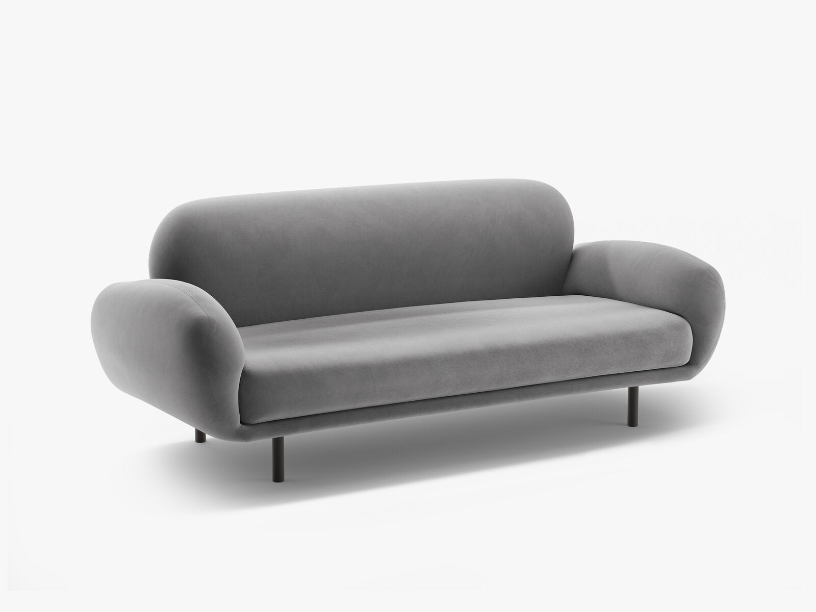 Micadoni Sofa Poppy 2-Sitzer große Version Samt Casino Hellgrau