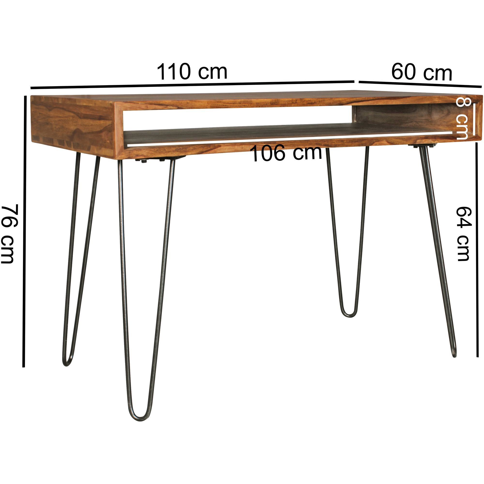 Schreibtisch Agdenes Massivholz Dunkelbraun 110 × 60 × 76 cm