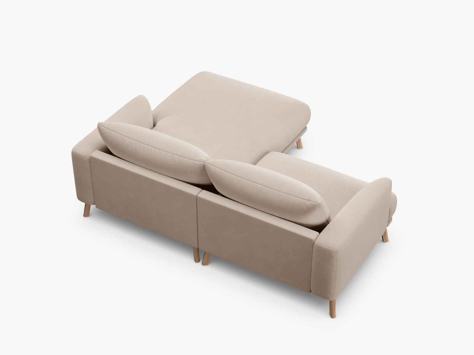 Micadoni Ecksofa Naomi 3-Sitzer kleine Version Rechts Samt Salvador Beige