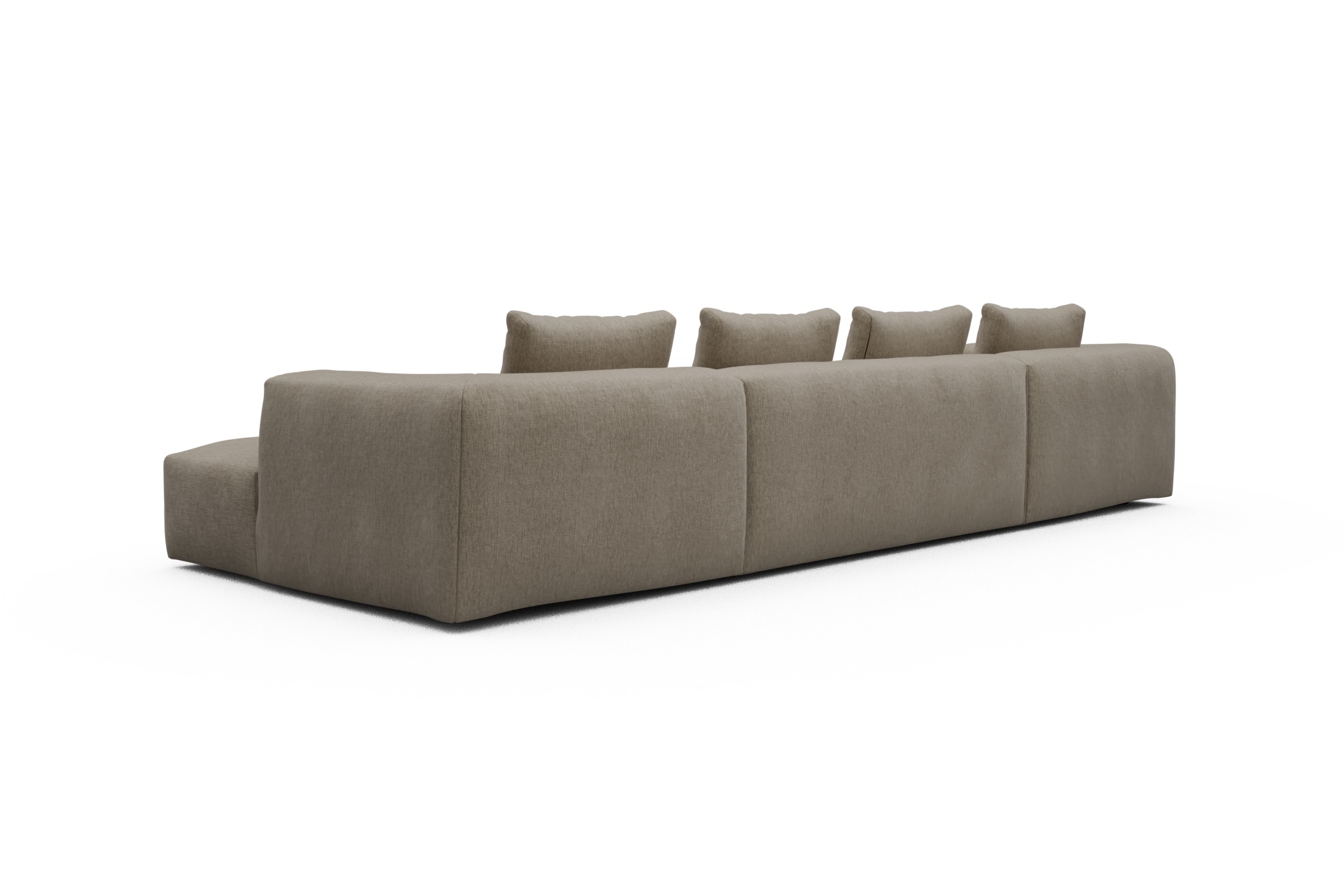 Wohnlandschaft Fred mit 2-Sitzer und Chaiselongue beidseitig Smooth-Belge