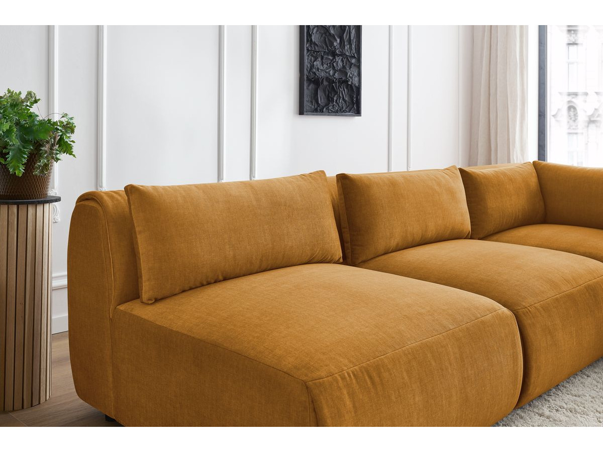 Bobochic Jeanne Ecksofa 299 × 299 cm Samt Gelb