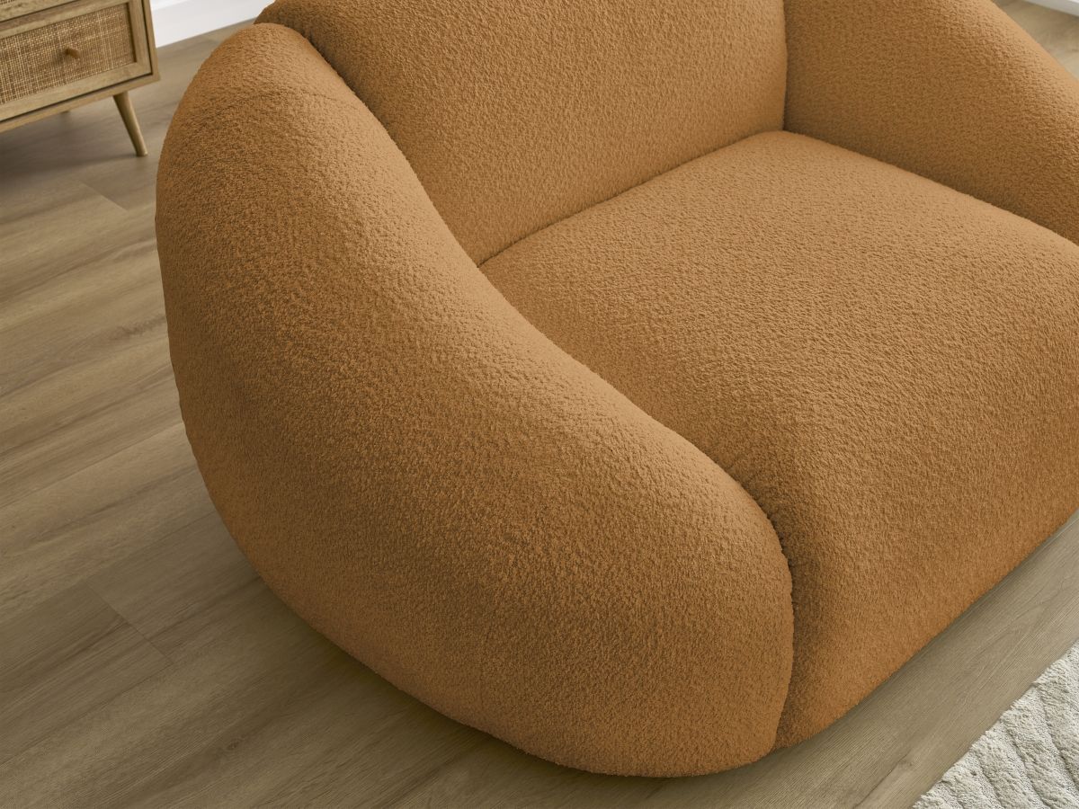 Bobochic Tina Sessel Bouclé-Stoff Gelb