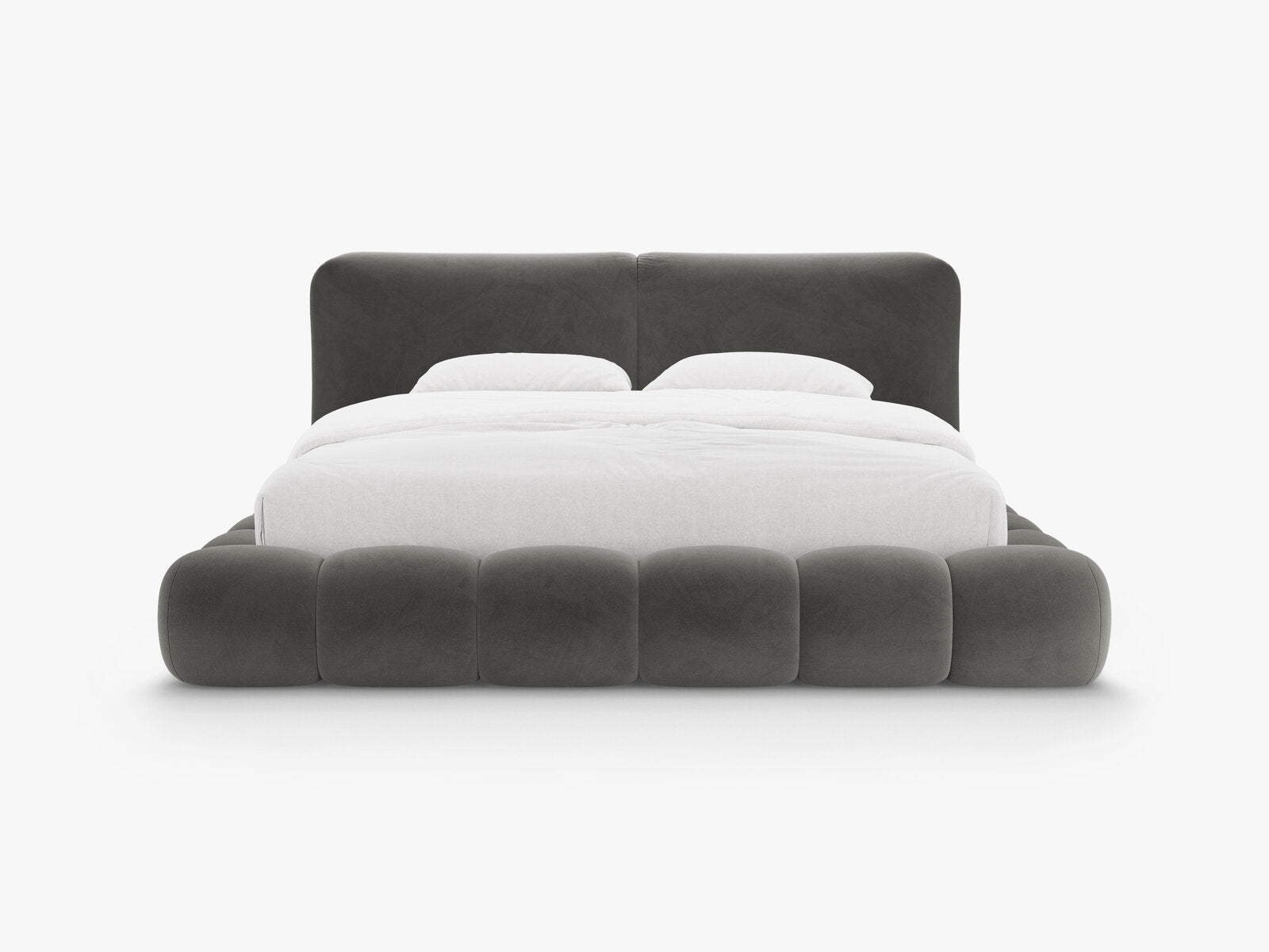 Micadoni Stauraumbett mit Kopfteil Solange Samt Magic Velvet Dunkelgrau 200x200