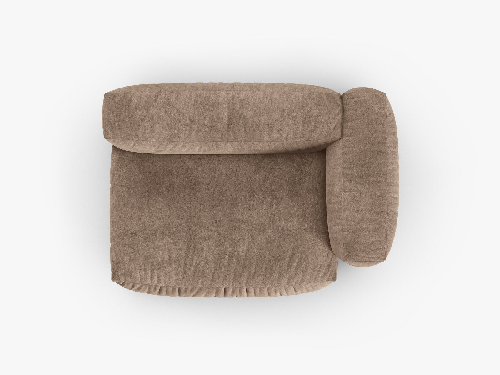 Micadoni Eckmodul mit Armlehne Martina 1-Sitzer Groß 90cm Sitztiefe Rechts Samt Vogue Dunkelbeige