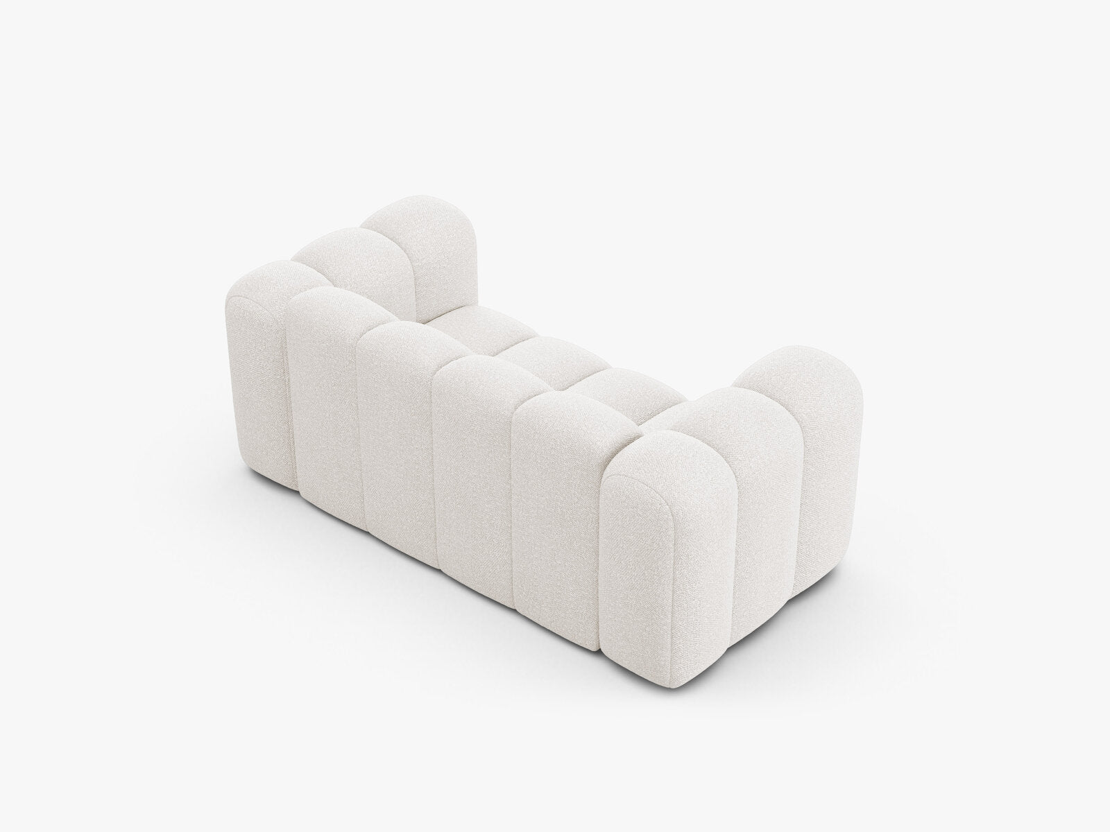 Micadoni Sofa Lupine 2-Sitzer kleine Version Boucle Baloo Weiß