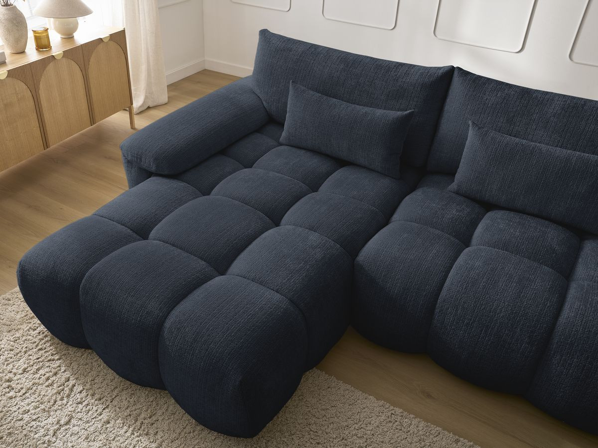 Bobochic Ivane Ecksofa Strukturstoff Dunkelblau Ecke links