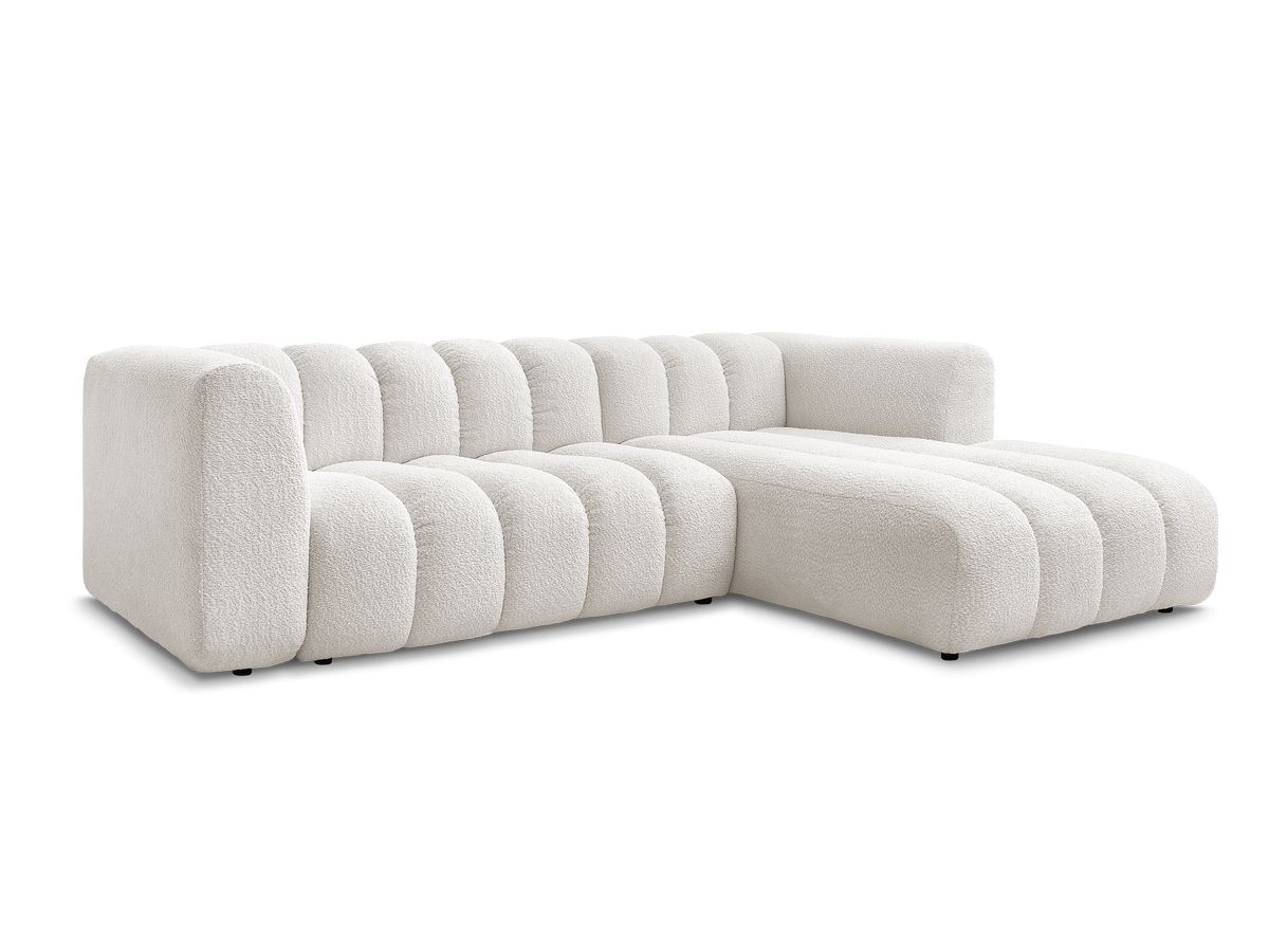 Bobochic Talia Ecksofa Bouclé-Stoff Weiß Ecke rechts