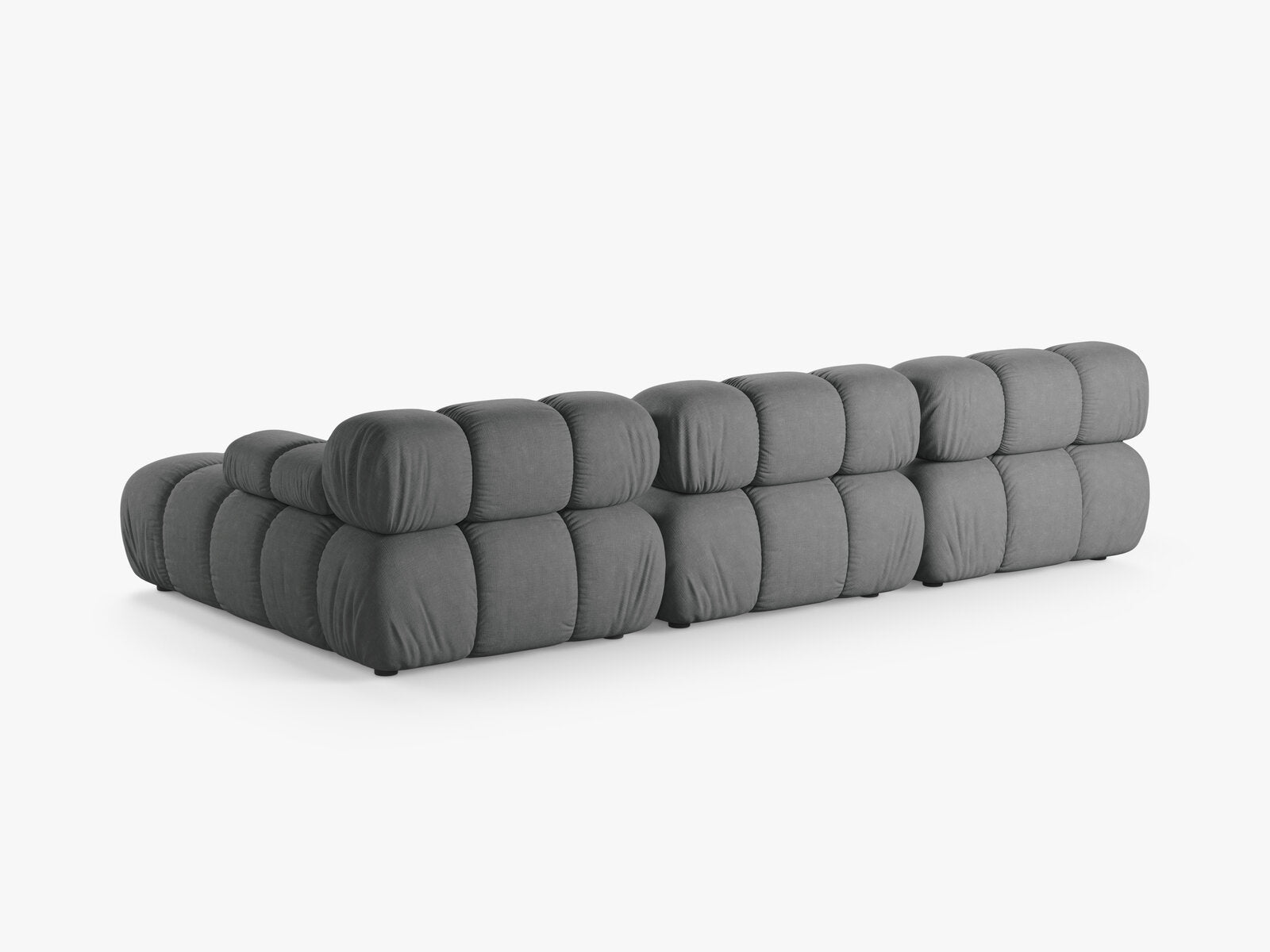 Micadoni Modulares Ecksofa Bellis 4-Sitzer Rechts Strukturierter Stoff Liberty Grau