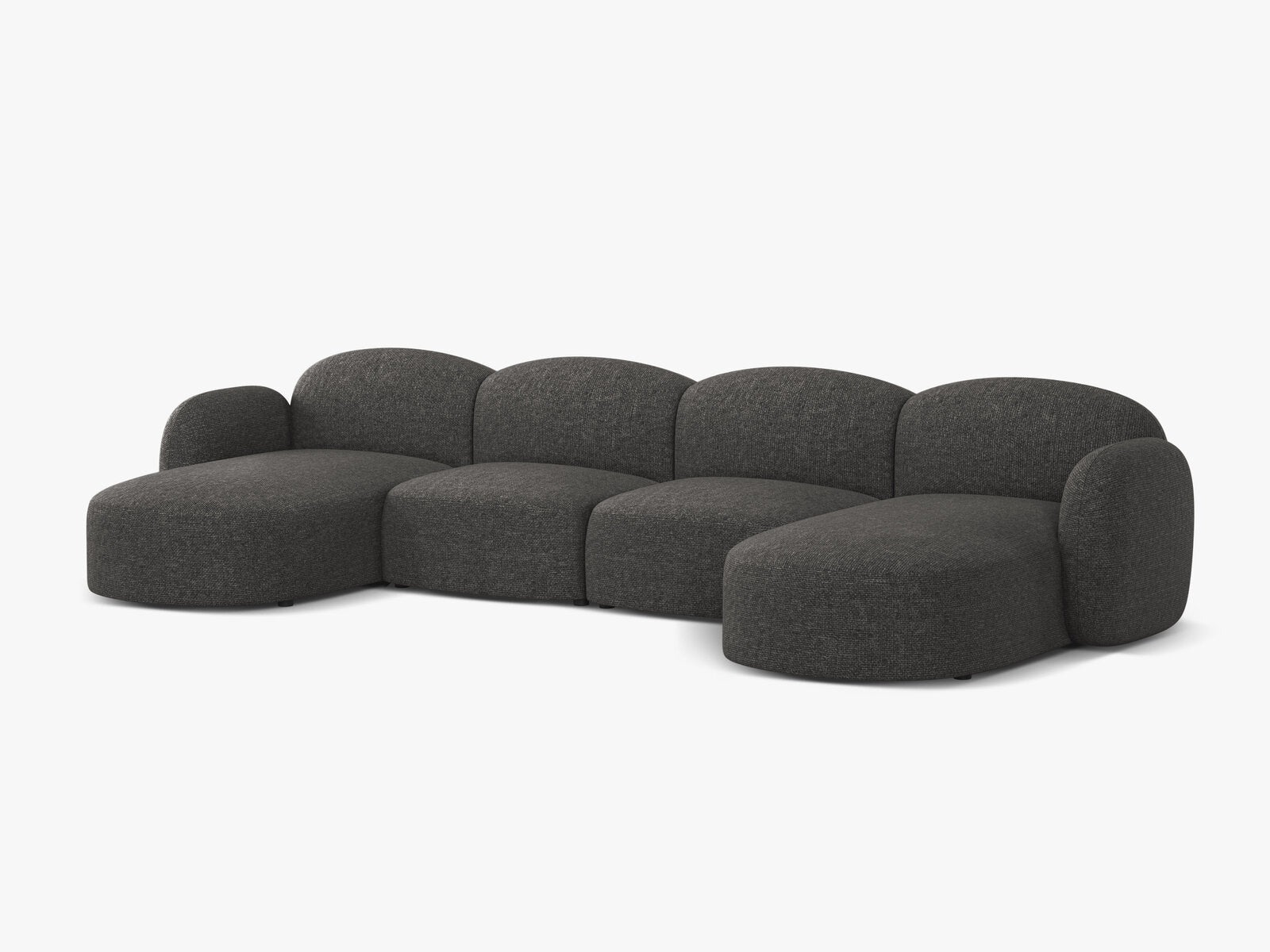 Micadoni Panorama Sofa Blair 6-Sitzer Chenille Eden Dunkelgrau