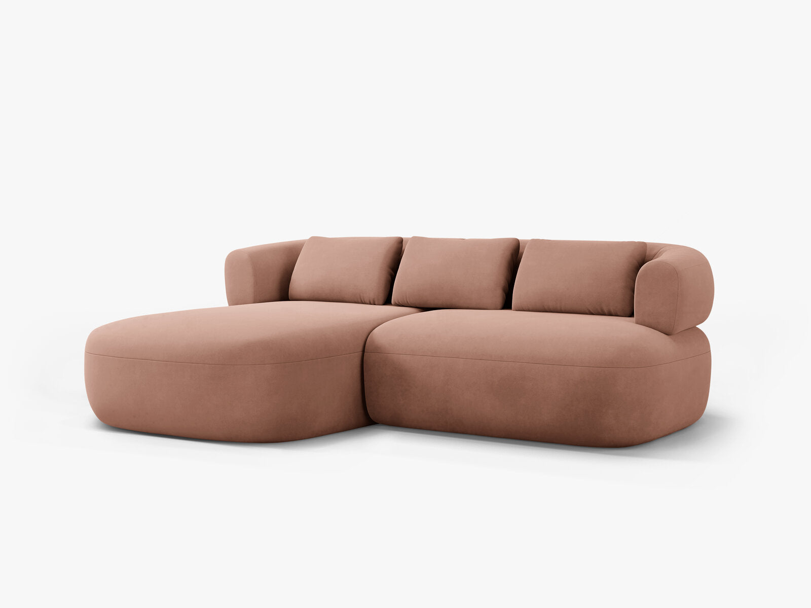 Micadoni 5-Sitzer Ecksofa Jenny Kleine Version Links Samt Salvador Rosa