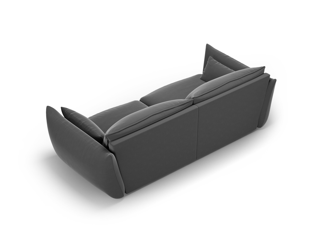 Cosmopolitan Design Sofa Matera 3-Sitzer Samt Salvador Dunkelgrau