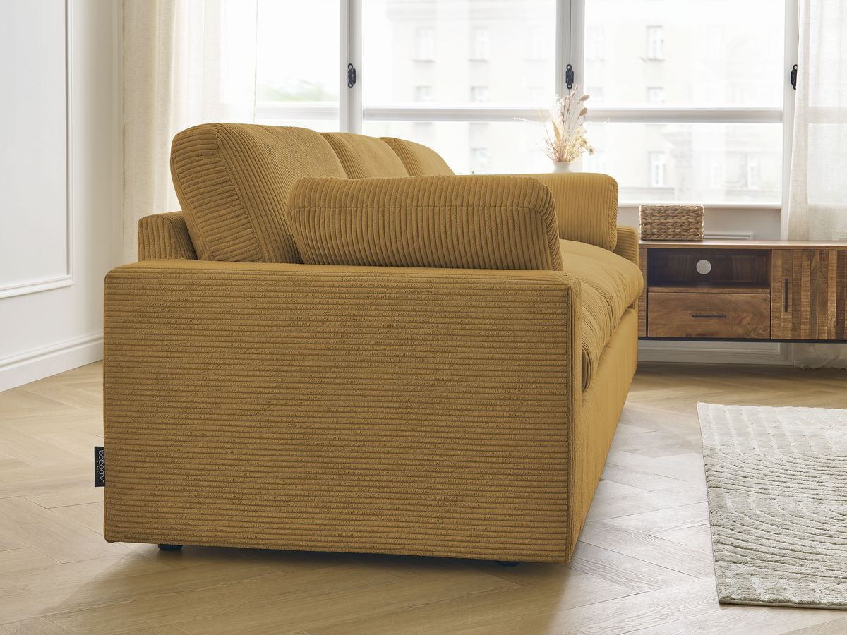 Bobochic Belair Sofa 4-Sitzer Cordsamt Gelb