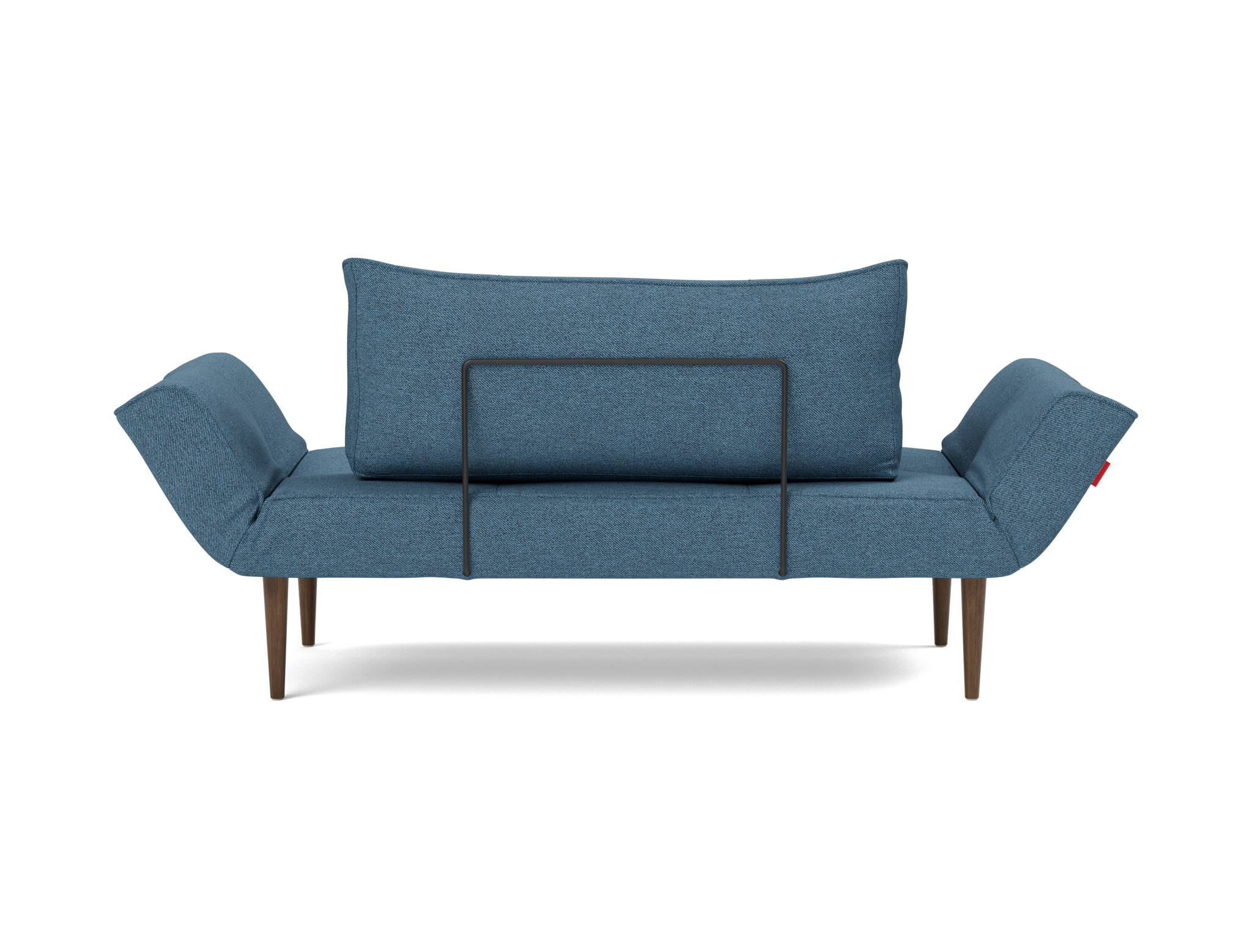 Tagesbett Zeal Strukturierter Stoff Weda 302-Weda-Blue Beine Styletto Eiche dunkel