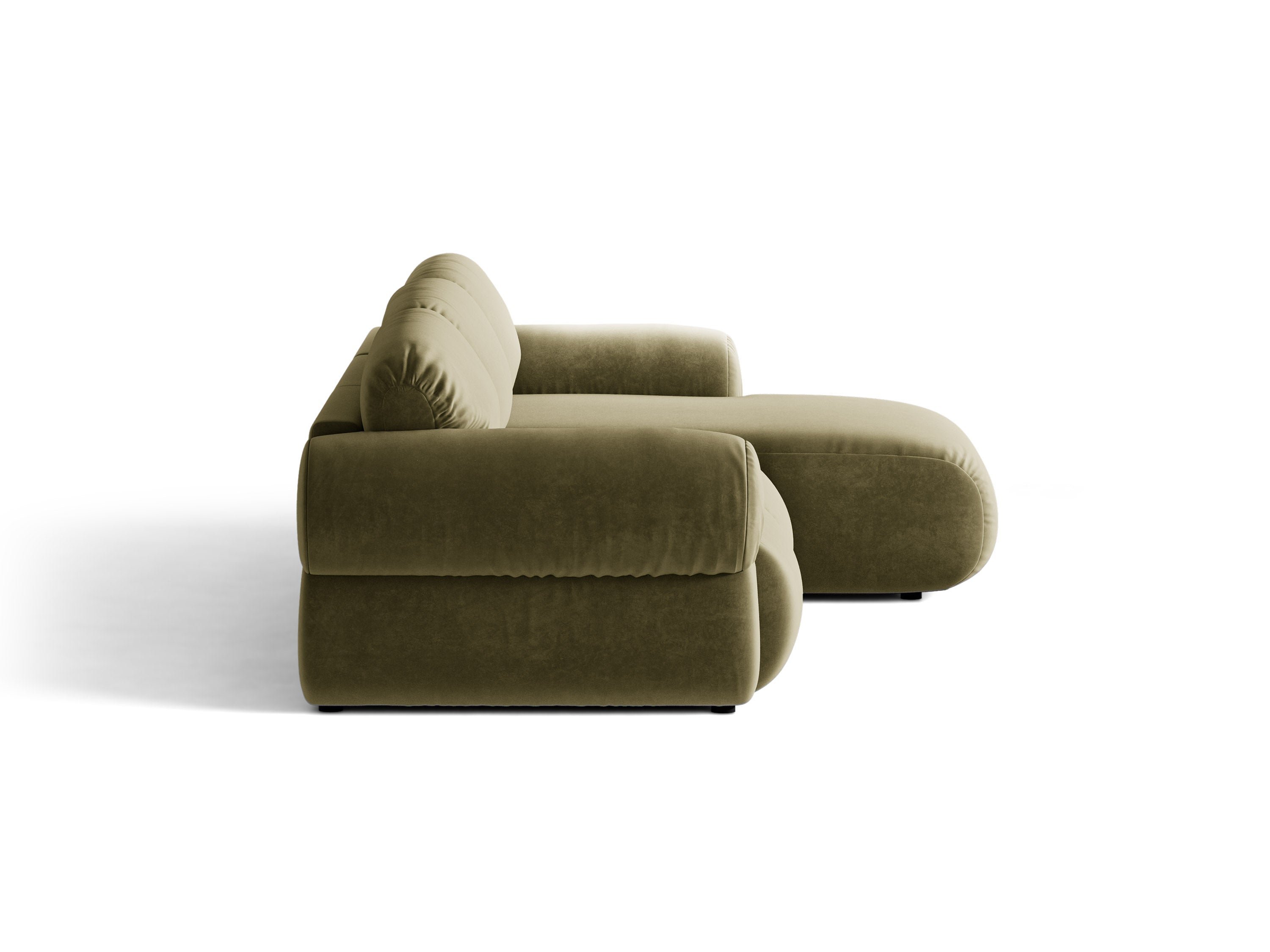 Micadoni Ophelia Ecksofa 297 cm Rechts Samt Salvador Grün