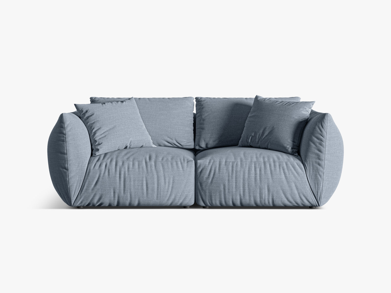 Micadoni Sofa Chris 3-Sitzer Strukturierter Stoff Gedämpftes Blau