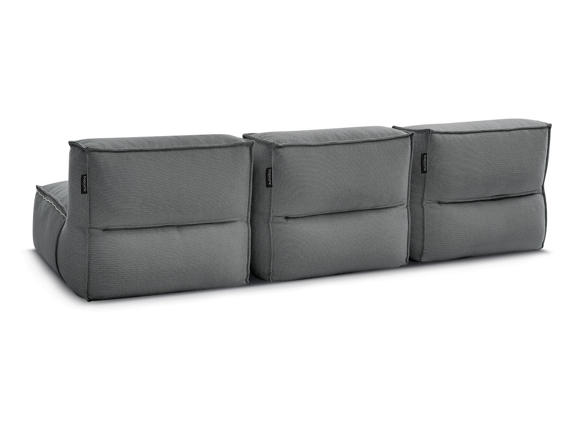 Bobochic Biarritz Gartensofa 3-Sitzer Melange-Stoff Schwarz