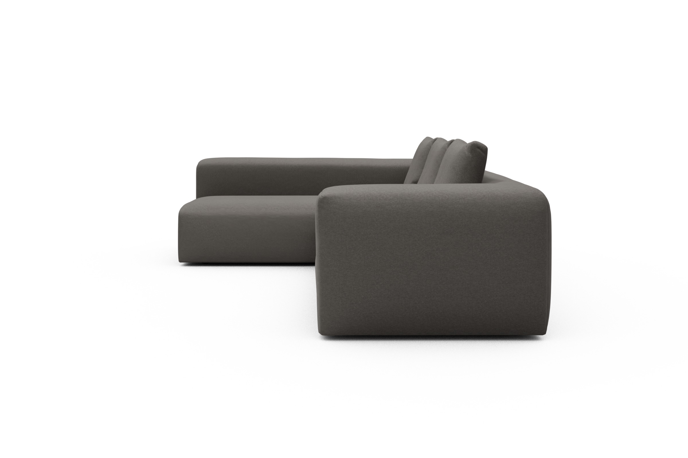 Ecksofa Fred 2x 2,5-Sitzer links offen Satya-Taupe