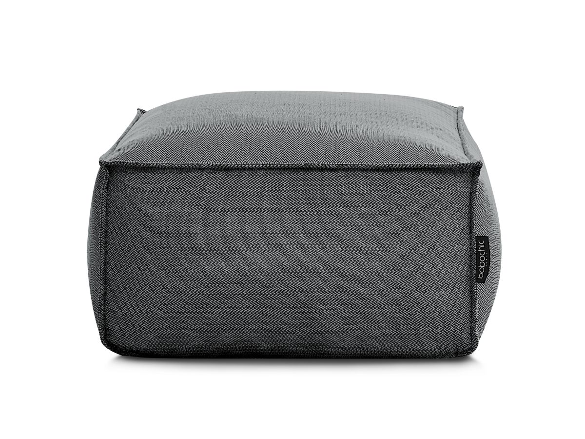 Bobochic Biarritz Pouf Melange-Stoff Schwarz