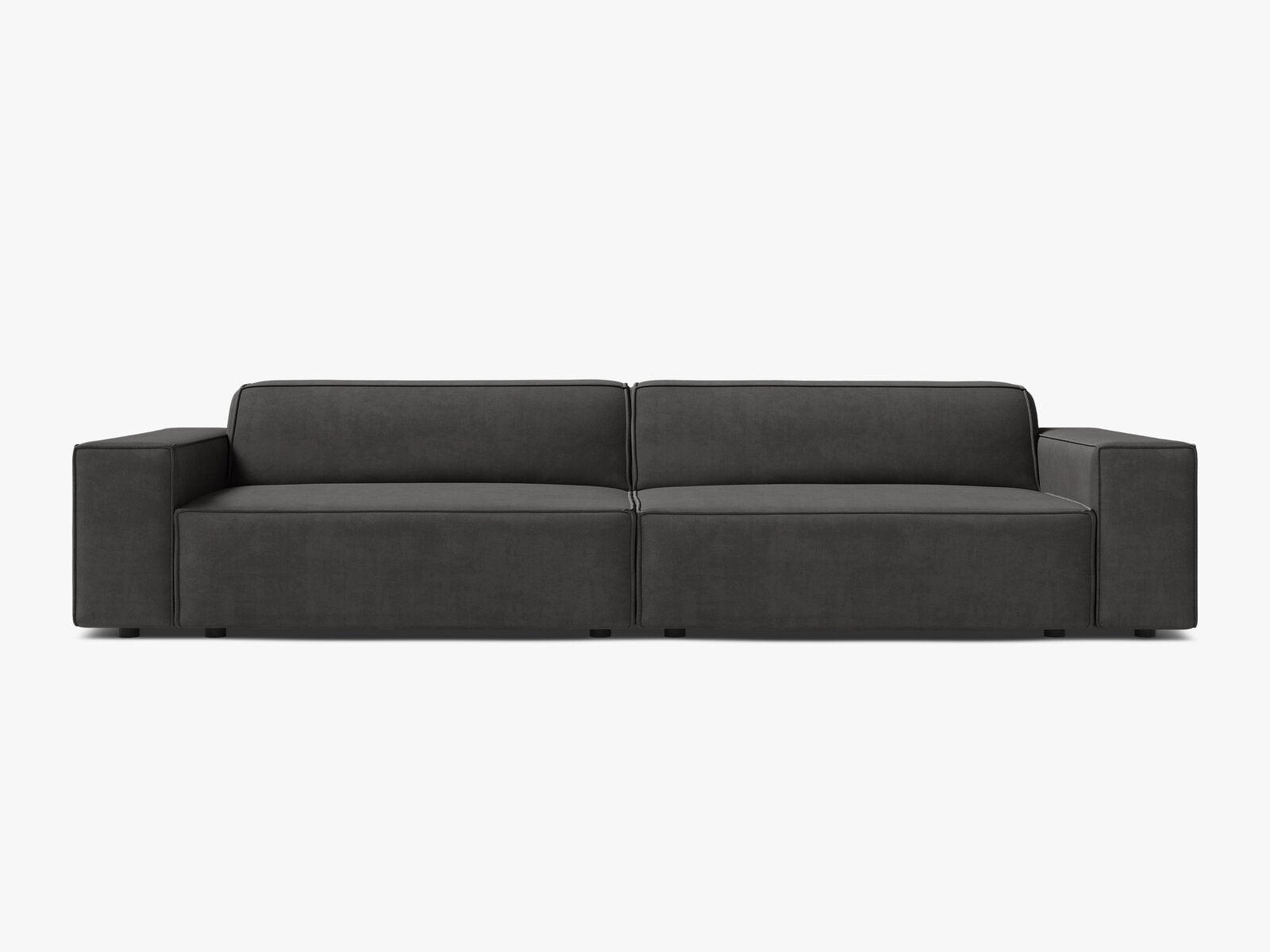 Micadoni Sofa Jodie 4-Sitzer Samt Bluvel Grau