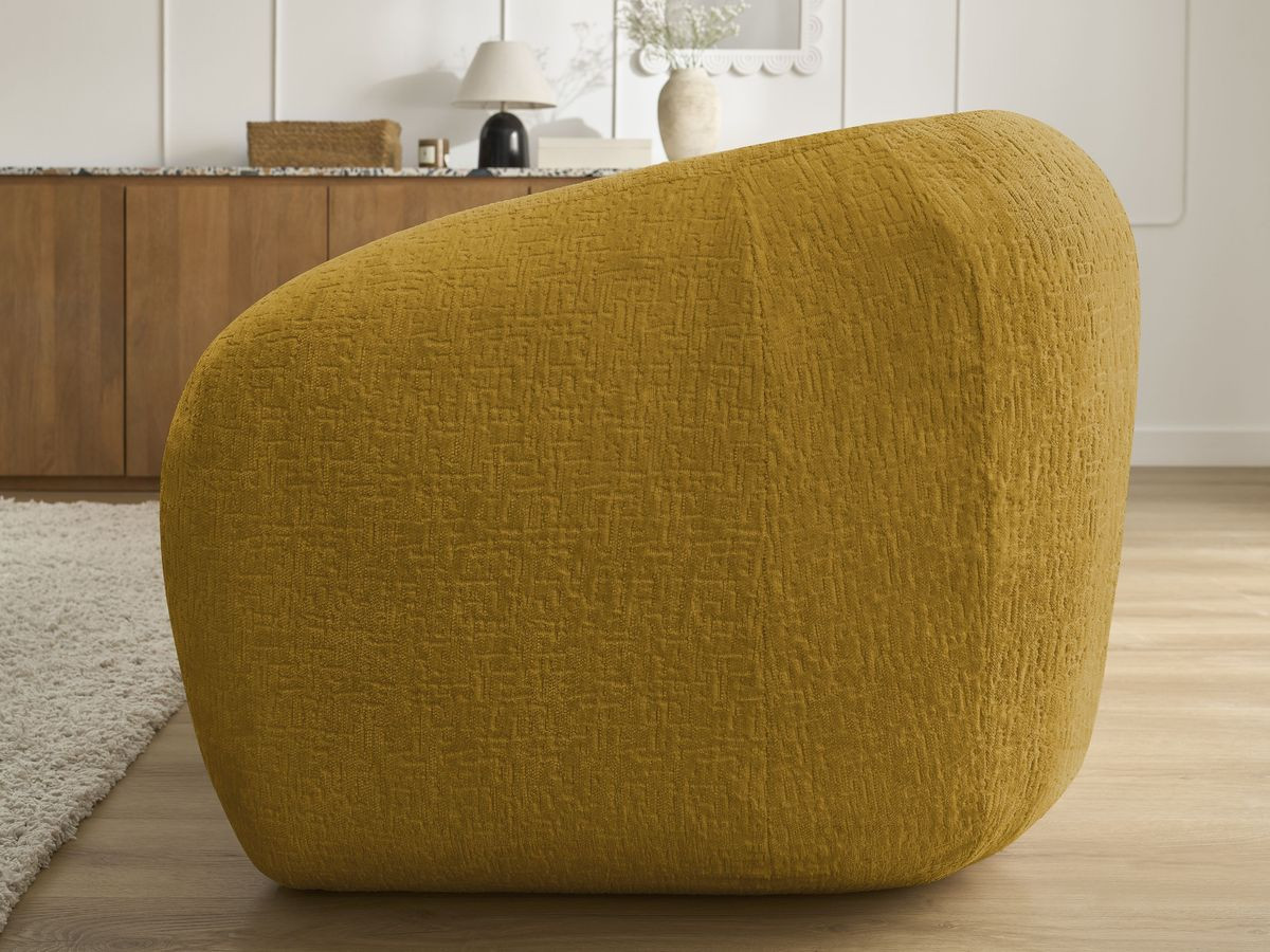 Bobochic Neyo Schlafsofa 3-Sitzer Strukturstoff Gelb