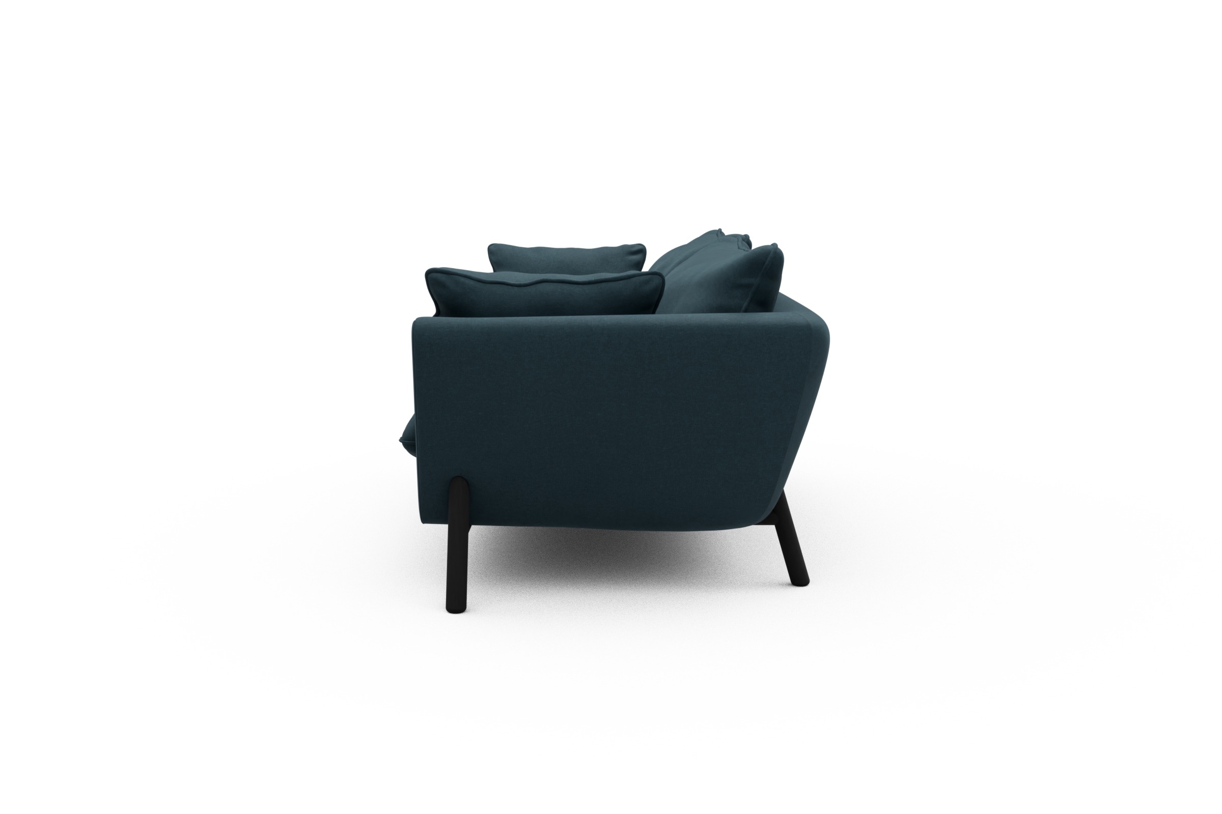 Sofa Emil PREMIUM 2-Sitzer Beinfarbe Eiche Schwarz Satya-Indigo