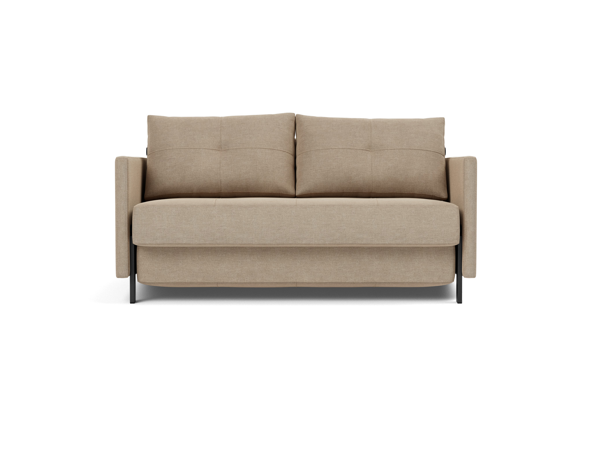 Schlafsofa Cubed mit Armlehnen 140 Flachgewebe Phobos 587-Mocha