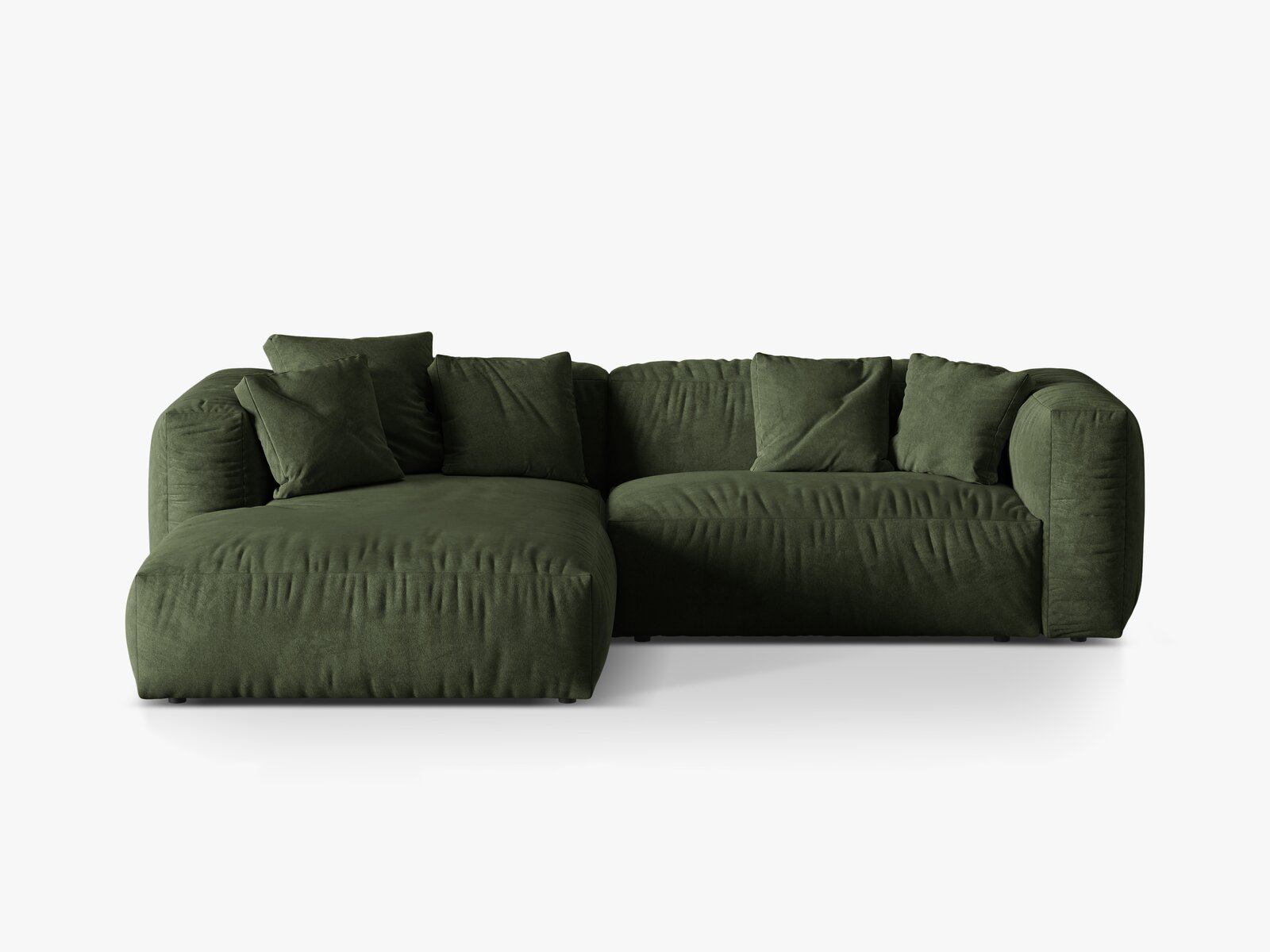 Micadoni Ecksofa Martina 2-Sitzer Links Samt Vogue Grün
