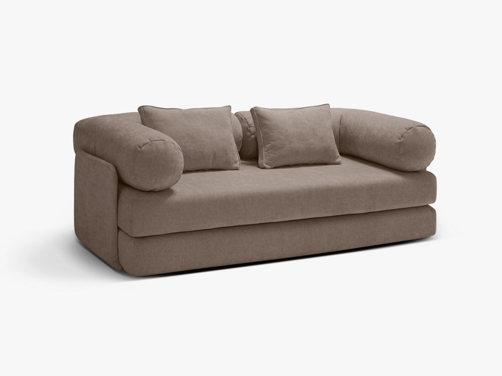 Micadoni Sofa Dreamy 3-Sitzer mit Schlaffunktion Strukturierter Stoff Liberty Cappuccino