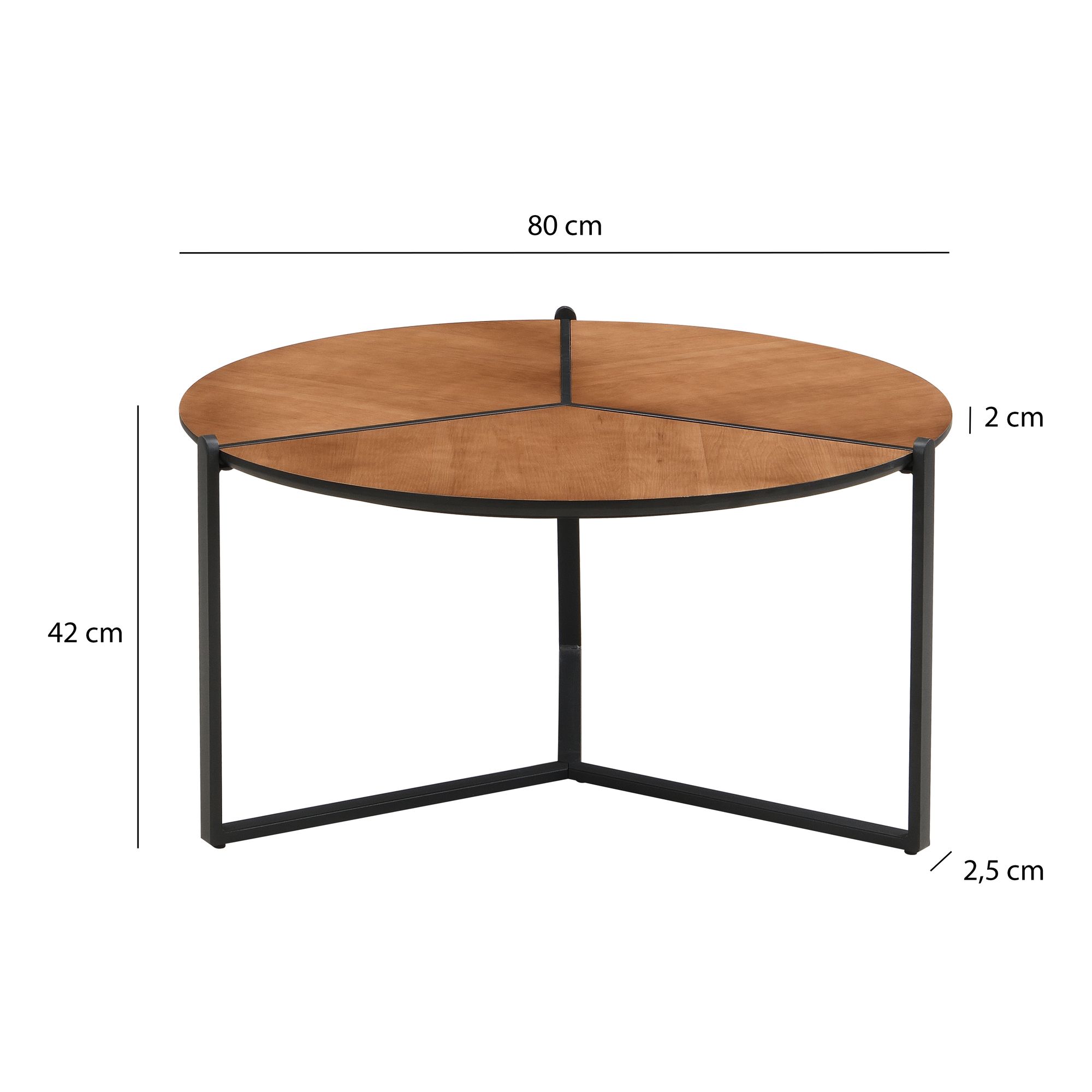 Couchtisch Strommen Braun Ø 80 cm