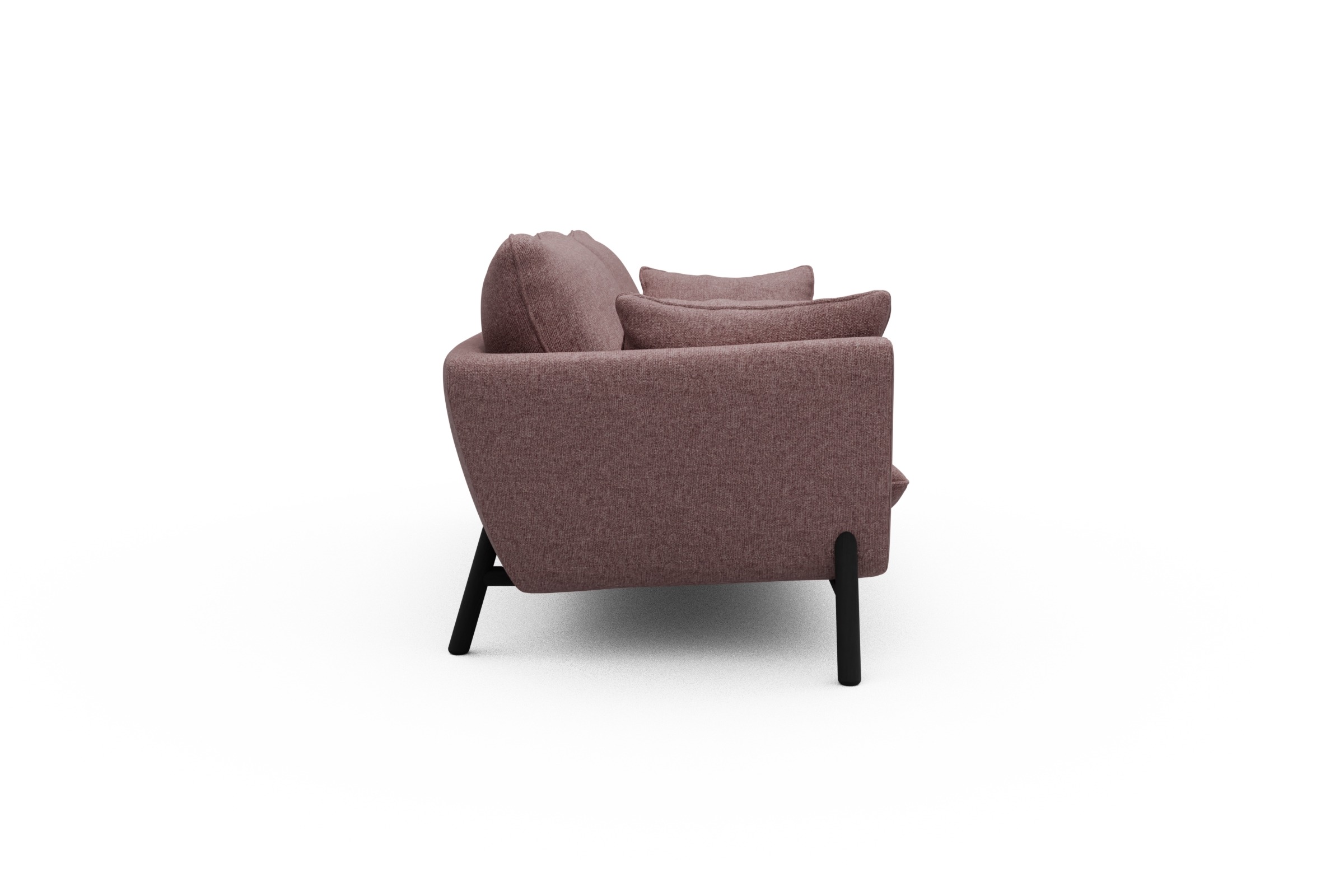 Sofa Emil 3-Sitzer Beinfarbe Eiche Schwarz Sama-Flamingo