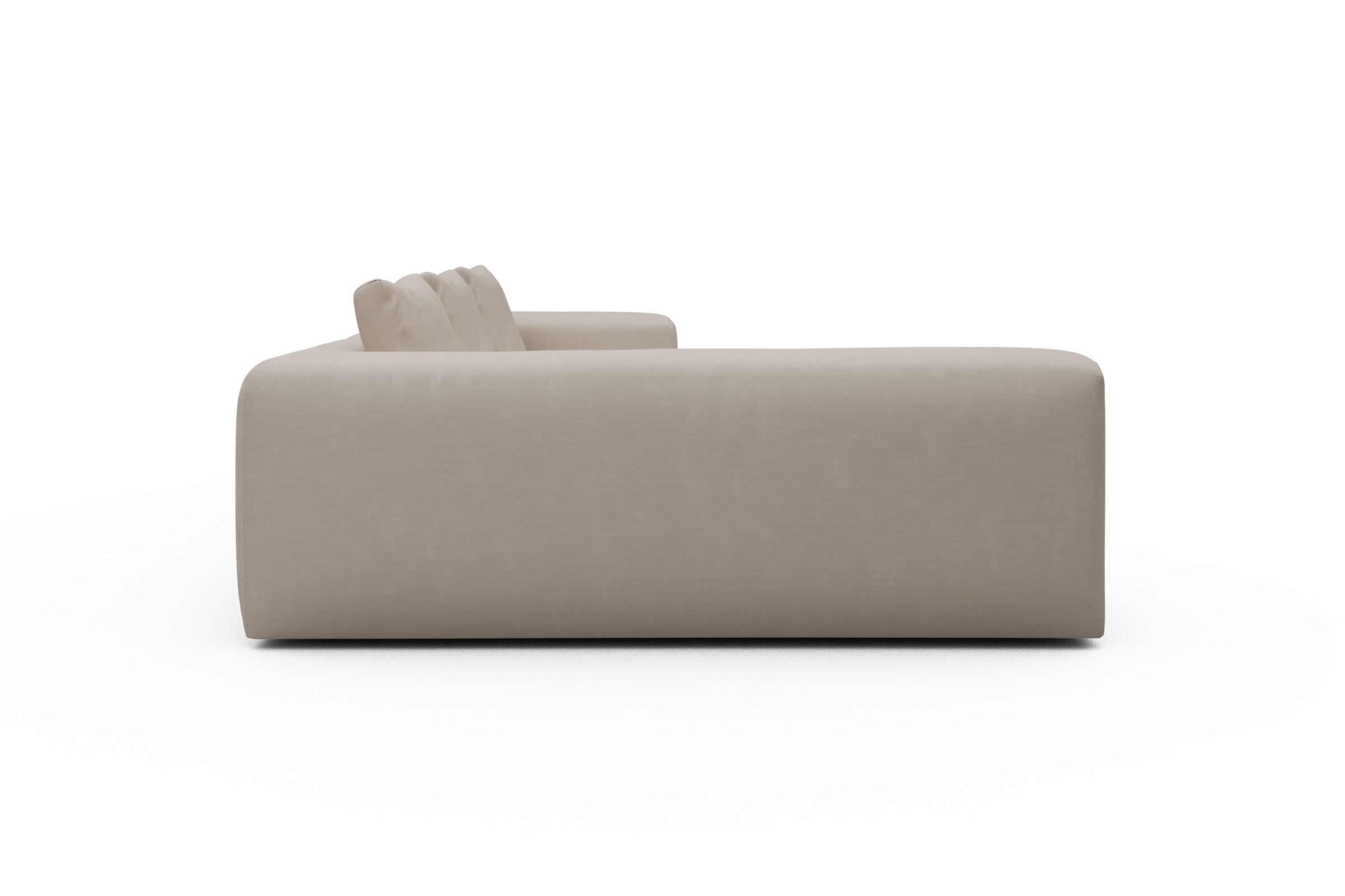 Ecksofa Fred 2x 2,5-Sitzer links offen Cordufine-Off-White