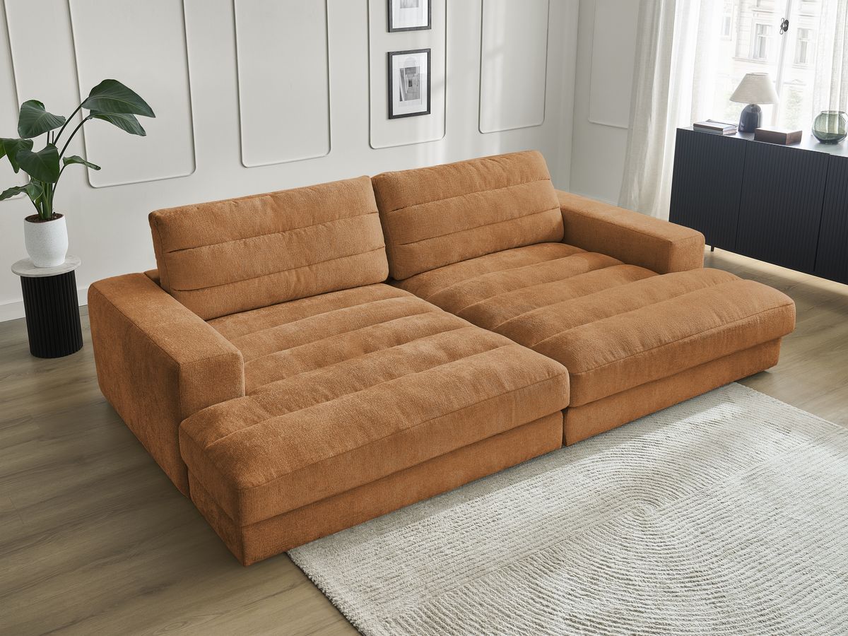 Bobochic Sierra Sofa 4-Sitzer Strukturstoff Orange