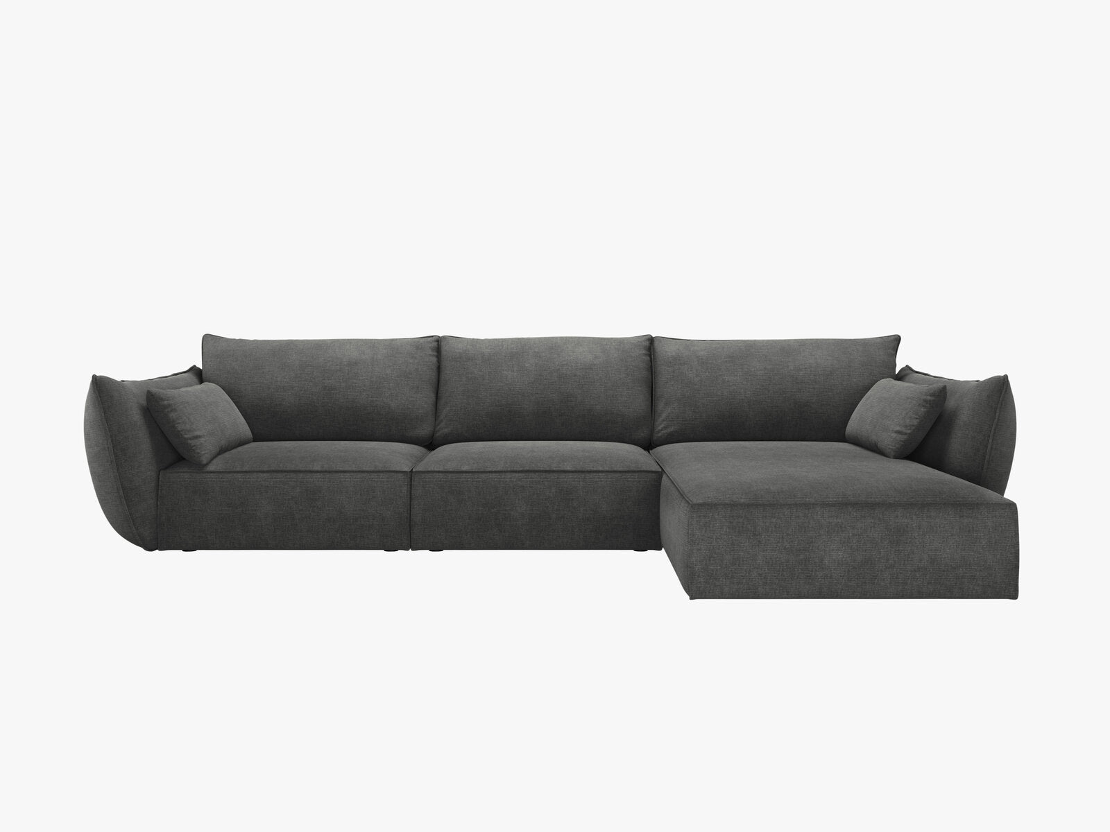Micadoni Ecksofa Kaelle 4-Sitzer Rechts Chenille Over The Horizon Dunkelgrau
