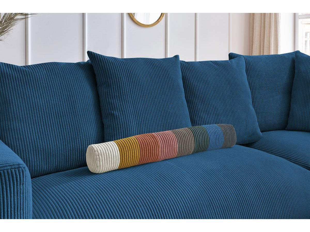 Bobochic Voltaire Ecksofa 268 × 214 cm Cordsamt Dunkelblau Ecke rechts