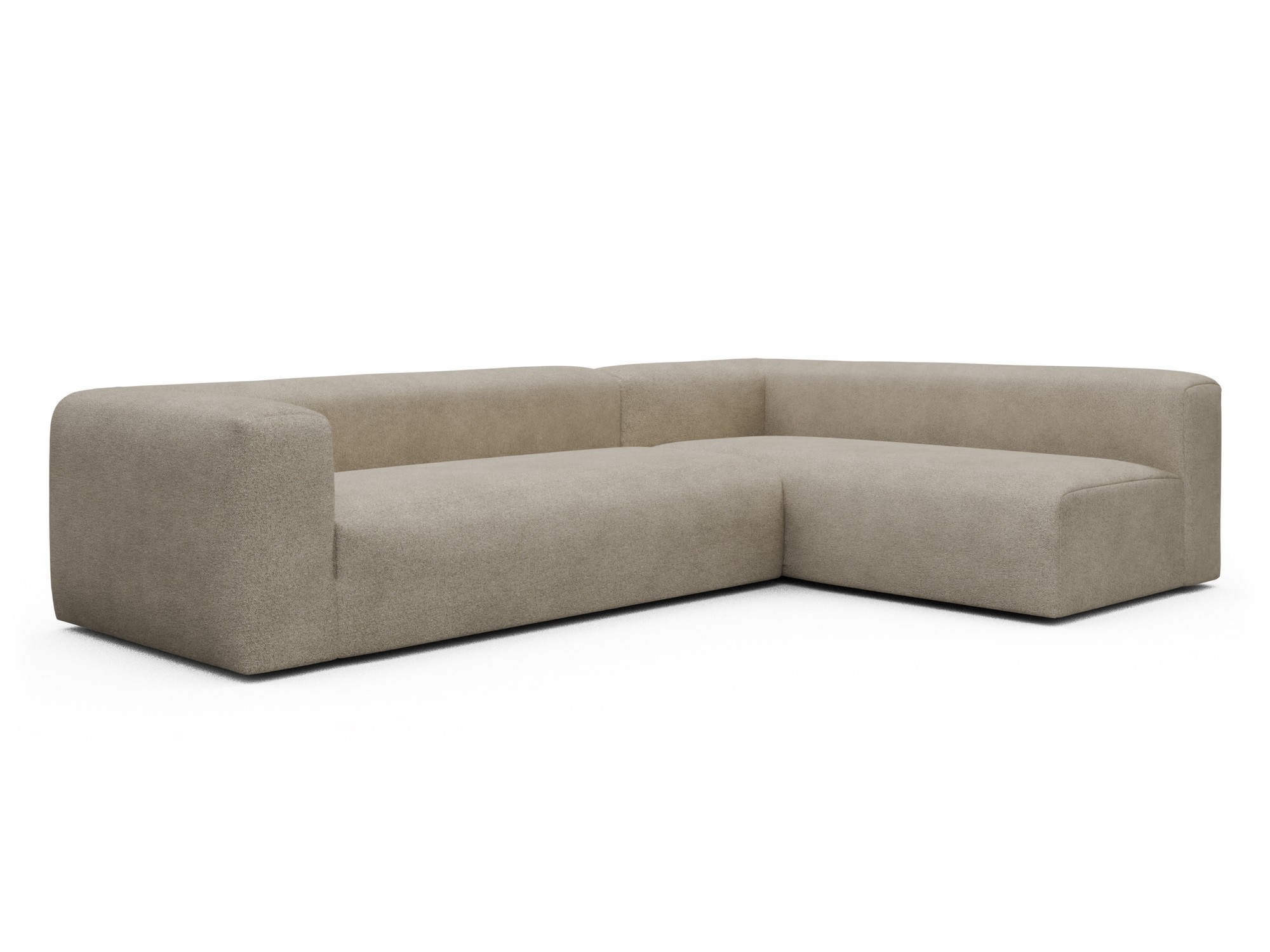 Skandi Home Ecksofa Fred 2x 2,5-Sitzer rechts offen Boucle-Belge moebelfaktor