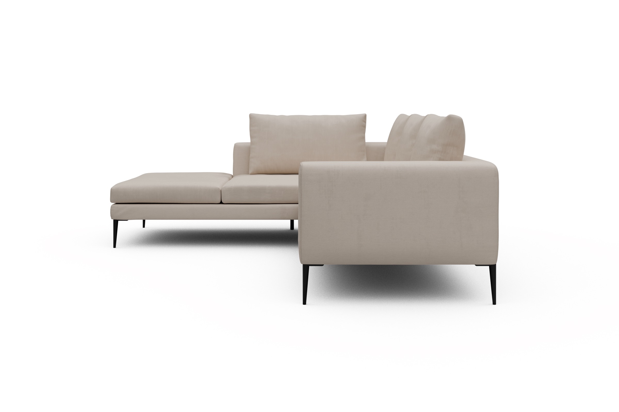 Ecksofa Paul Relax-Ecke links mit 2-Sitzer Cordufine-Off-White