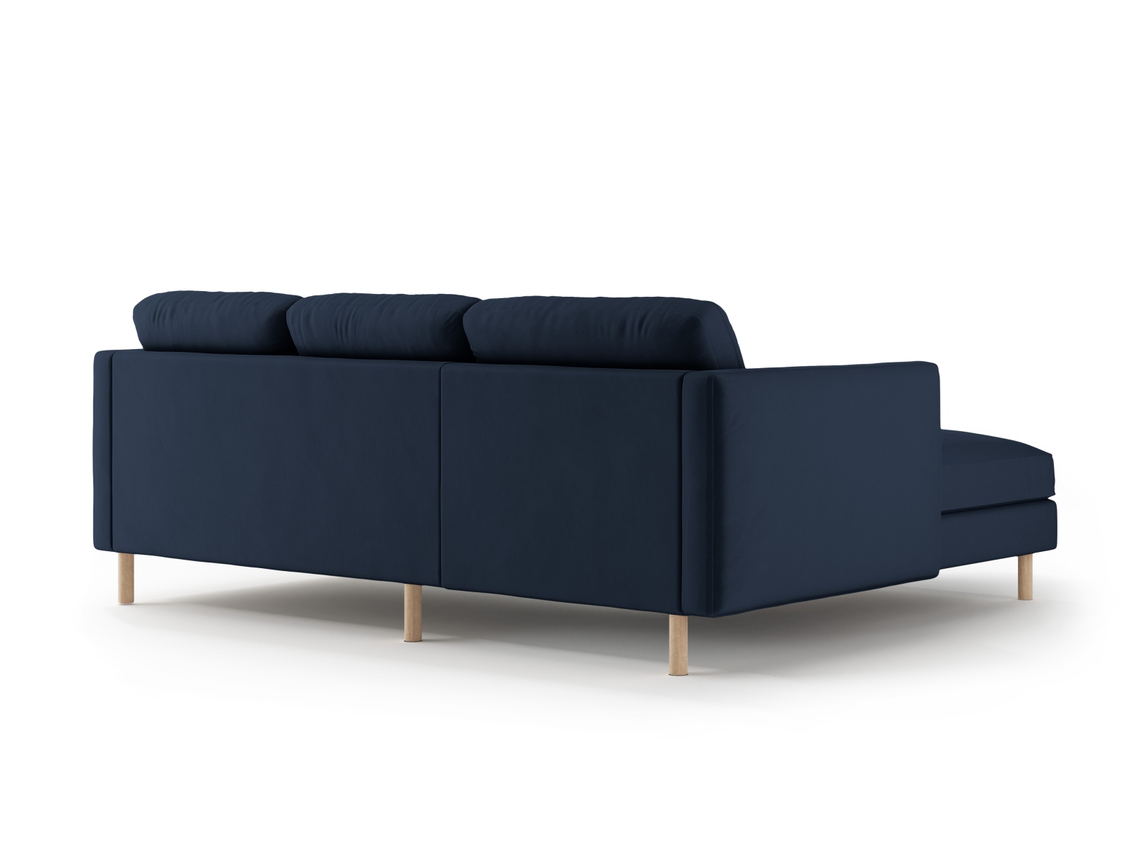 Micadoni Ecksofa Eden 3-Sitzer Links Samt Dunkelblau