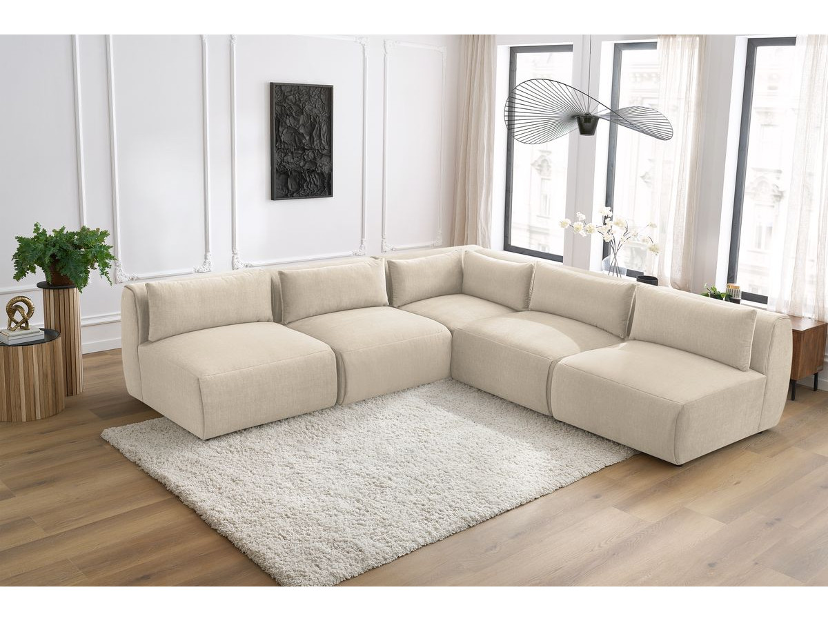 Bobochic Jeanne Ecksofa 299 × 299 cm Samt Beige