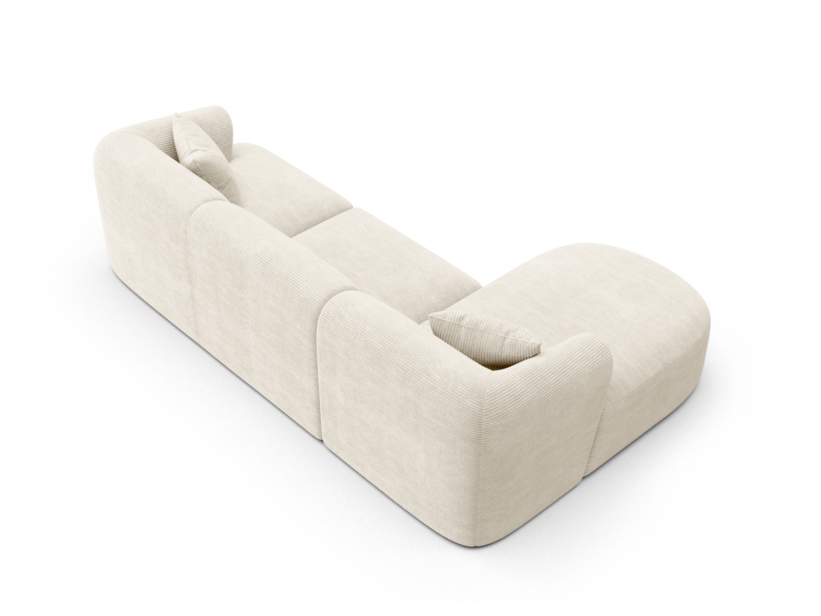 Cosmopolitan Design Ecksofa Campi 4-Sitzer Kord Lincoln D Helles Beige Links