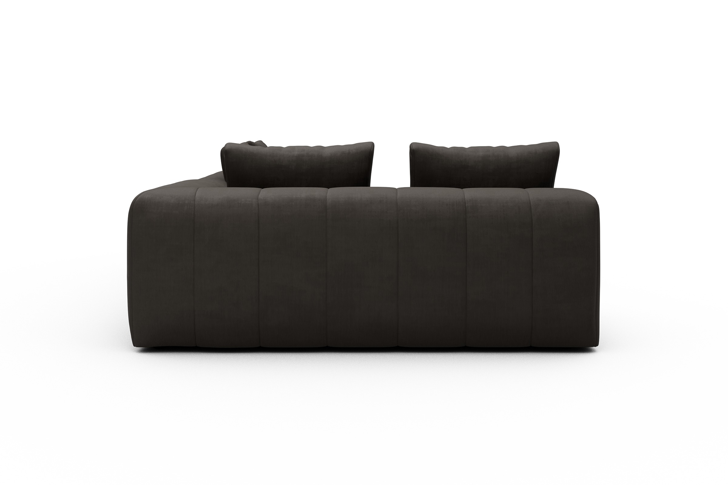 Ecksofa Hugo 2x 2,5-Sitzer Armlehne rechts Cordufine-Taupe