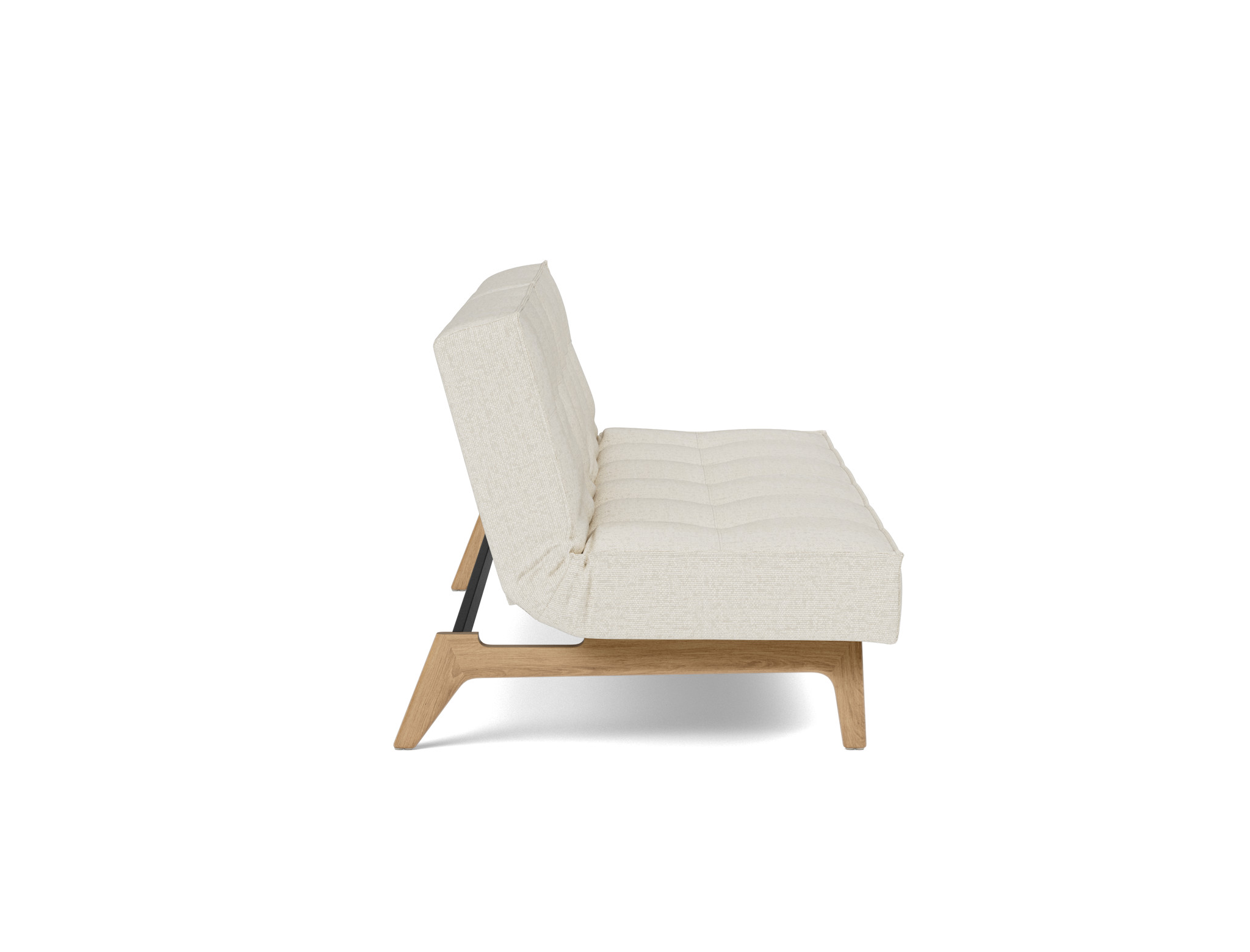 Schlafsofa Splitback Boucle Skandi 531-Off-White Beine Eiche