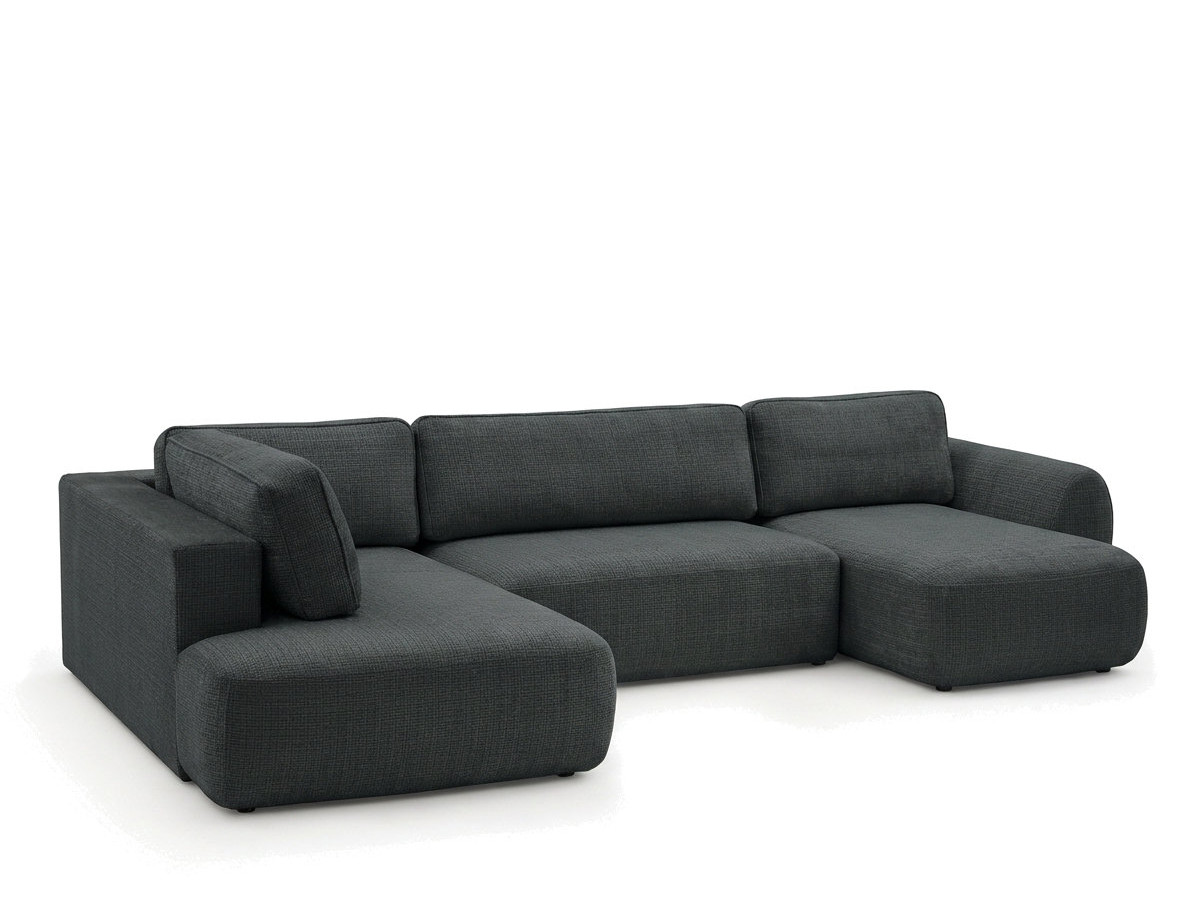 Bobochic Denise Wohnlandschaft Strukturstoff Schwarz Ecke rechts