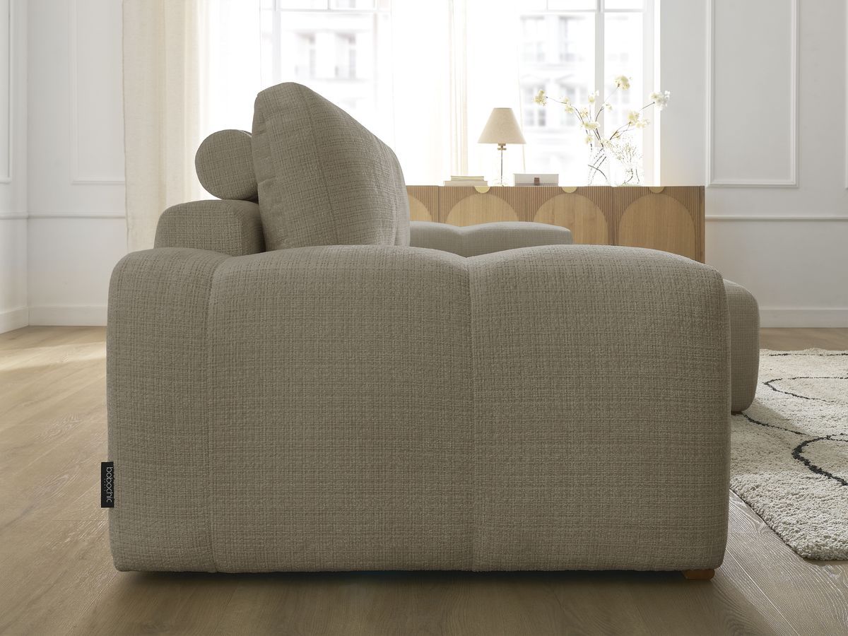 Bobochic Anakin Ecksofa, 2 Kissen Strukturstoff Taupe