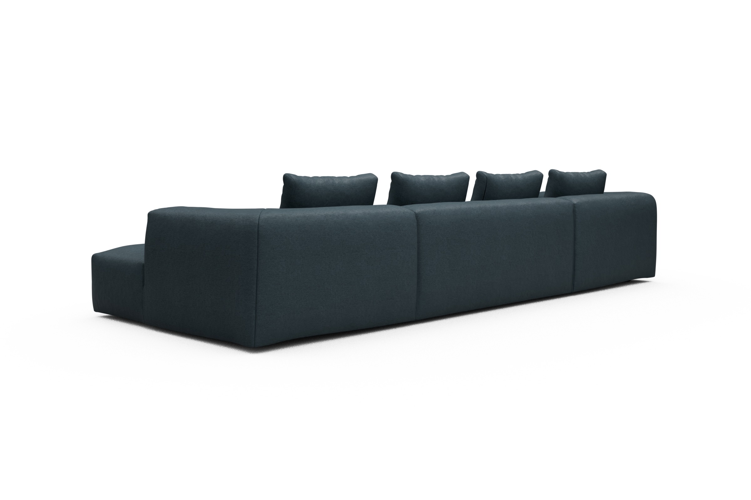 Wohnlandschaft Fred mit 2-Sitzer und Chaiselongue beidseitig Denari-Royal-Blue